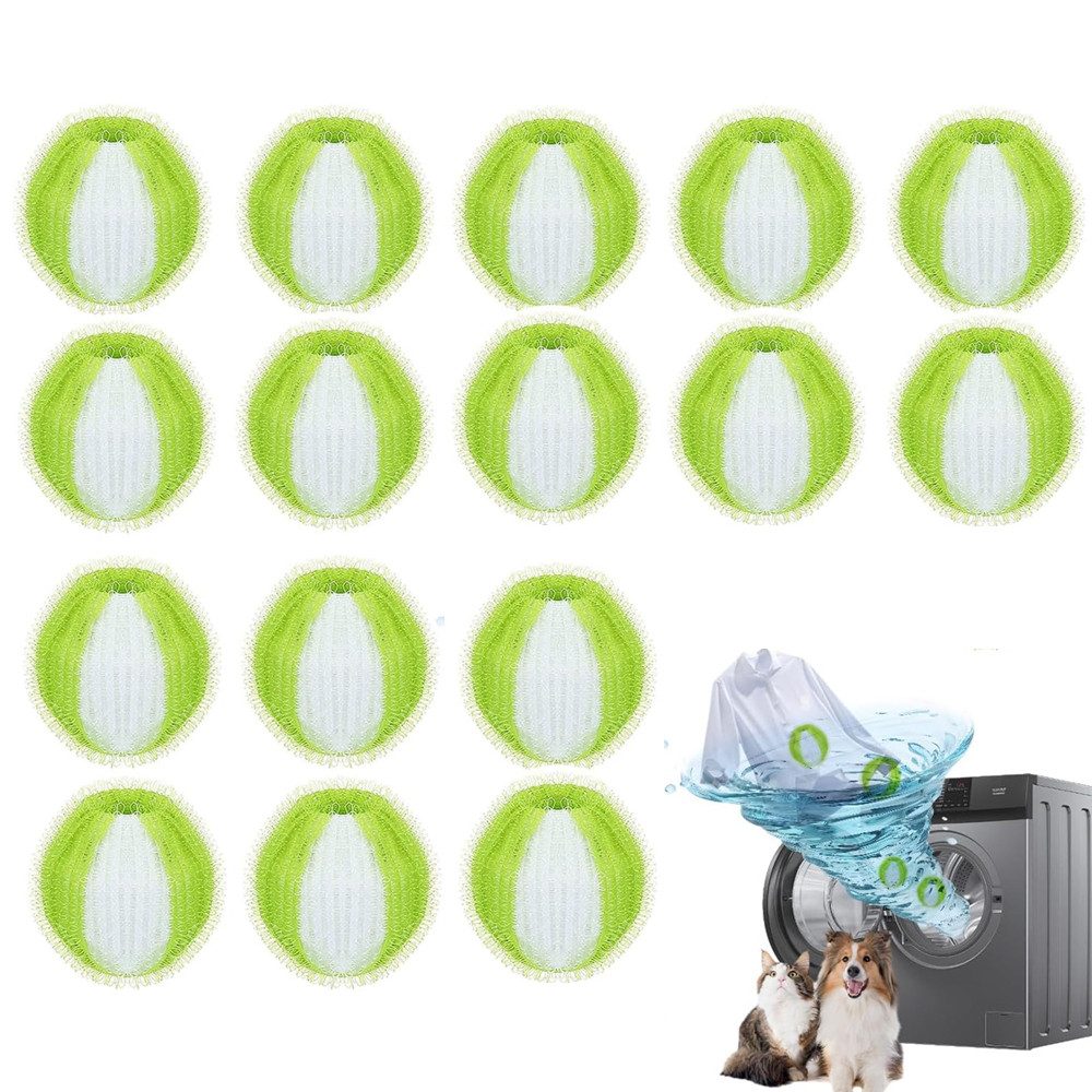 TUWENA Wäschekugel Tierhaarentferner Waschmaschine – 16 Wiederverwendbare Fusselbälle