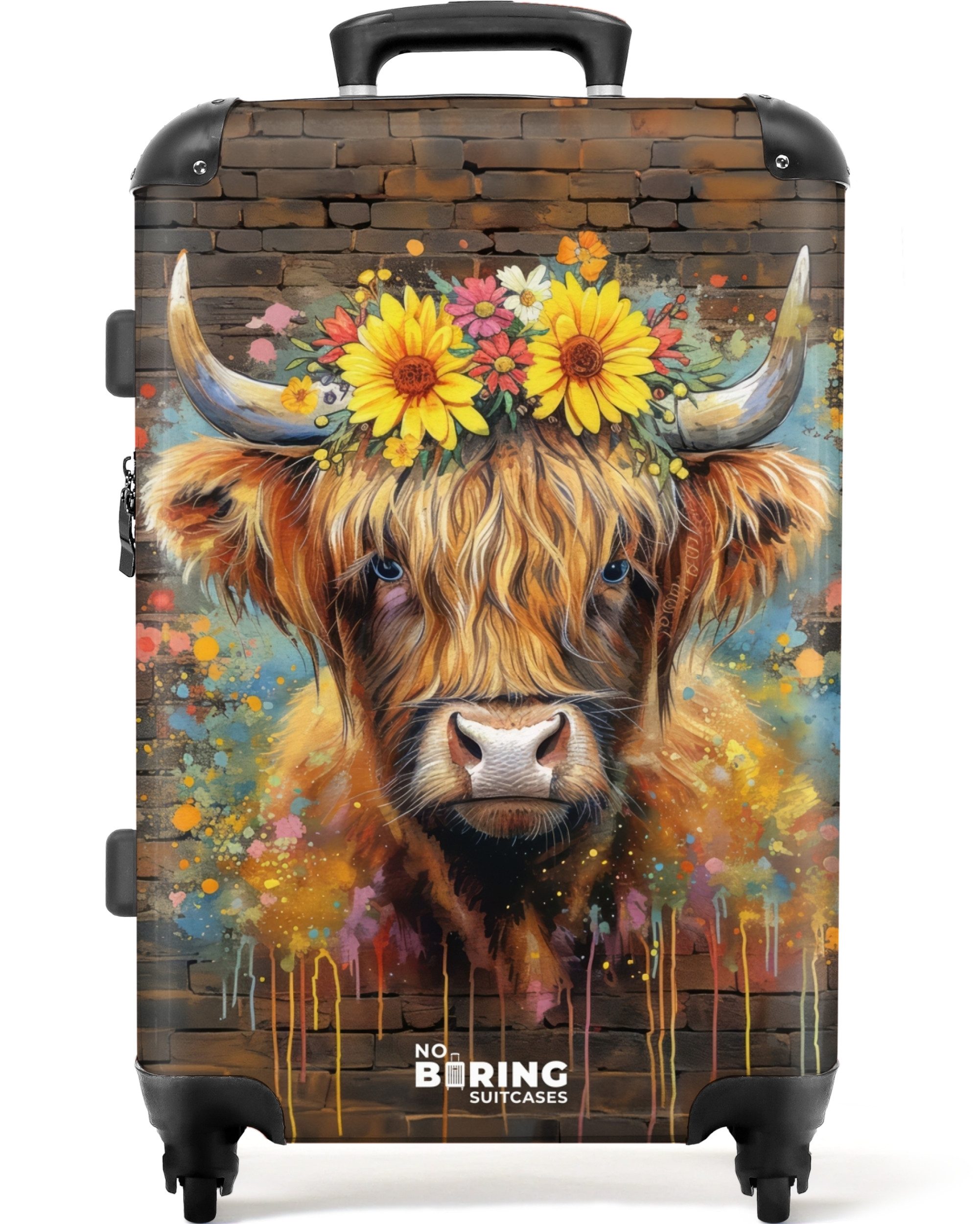 NoBoringSuitcases.com© Hartschalen-Trolley Graffiti Schottischer Highlander günstig online kaufen