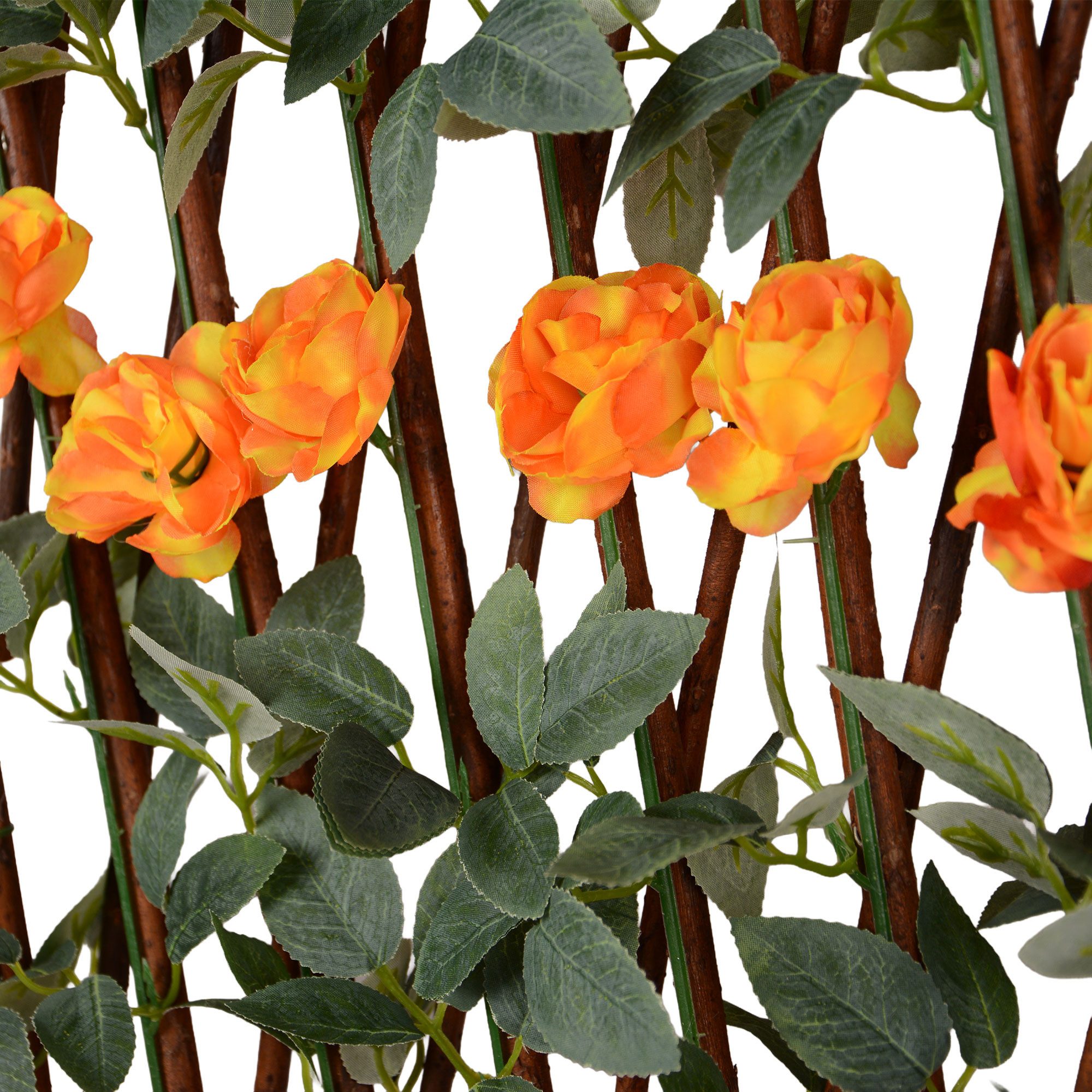UNUS GARDEN Rankgitter Sichtschutz aus Weide mit Blättern verschiedene Farben, 200 cm × Höhe ca. 100 cm, Rankgitter, Sichtschutz für Balkon, Terrasse und Garten – Bild 4 von 4