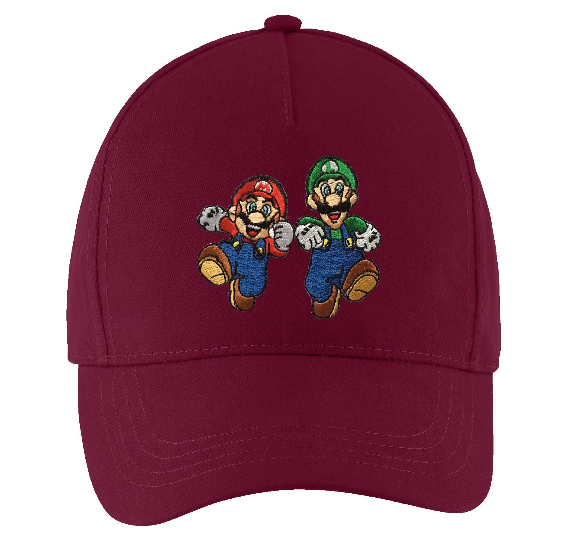 Youth Designz Baseball Cap Mario & Luigi Kinder Cap mit modischer Logo Stickerei Burgundy