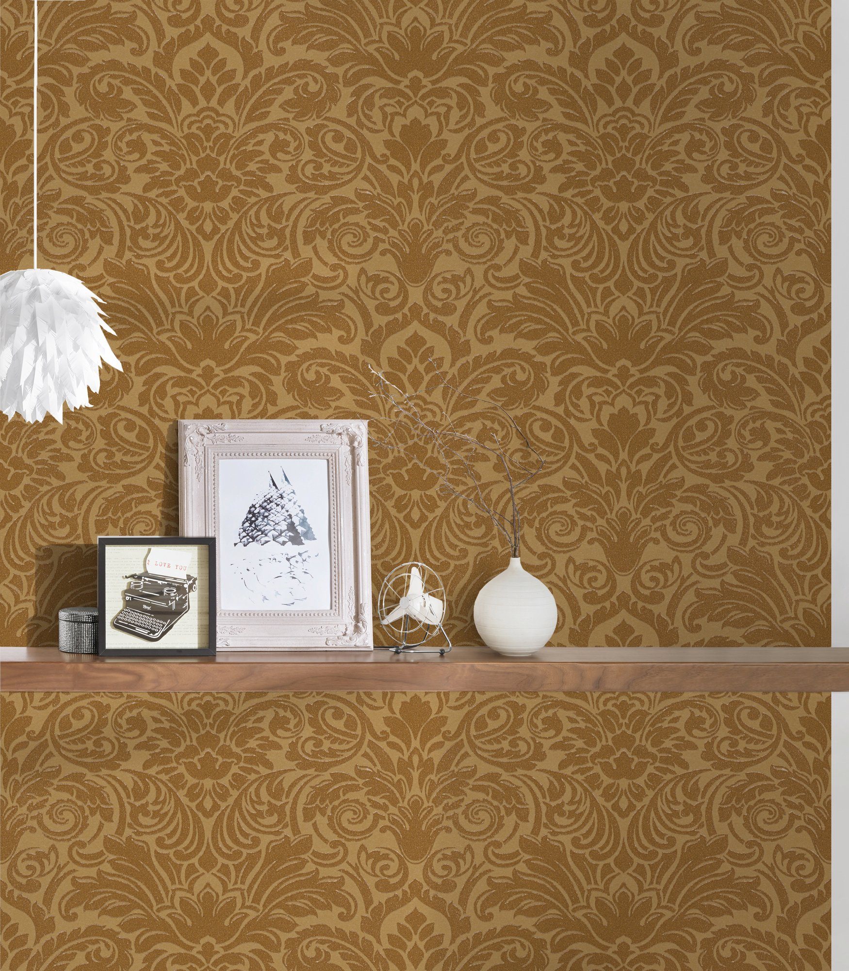 Barock Luxury A.S. Création Architects Tapete Vliestapete strukturiert, Paper Barock, wallpaper, Ornament gold