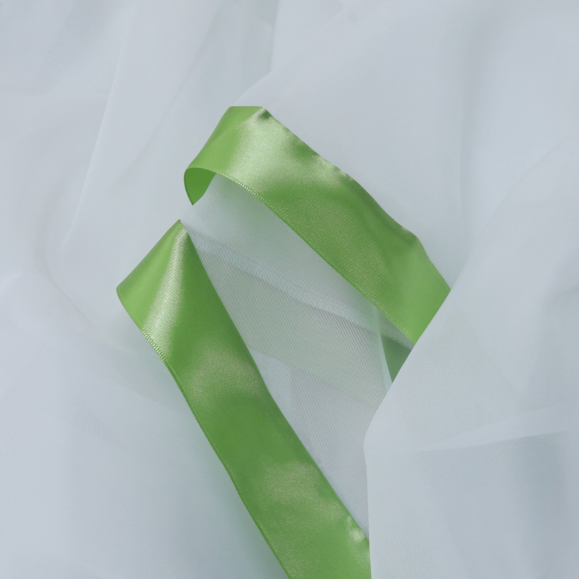 Joyswahl Scheibengardine (2 St), Kräuselband, Store, Küche Bistrogardinen, Mit Satinband Voile