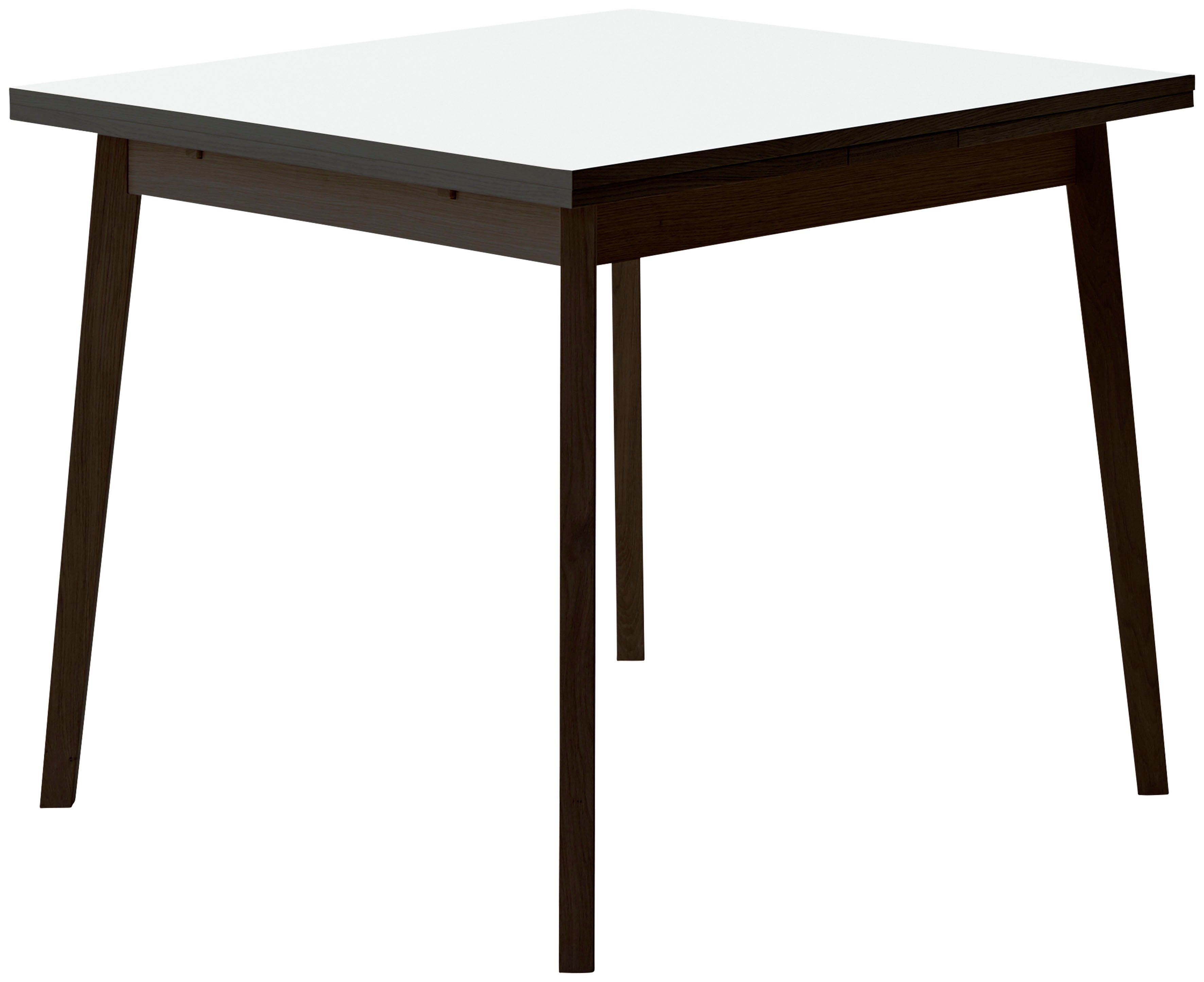 Hammel Furniture Basic aus Tischplatte Melamin, Massivholz Single, Schwarz/Weiß 90(164)x90 aus by Gestell Esstisch cm, Hammel