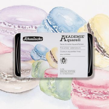 Schmincke Aquarellfarbe AKADEMIE Aquarellkasten Sonderedition Macarons - 6x halbe Näpfchen