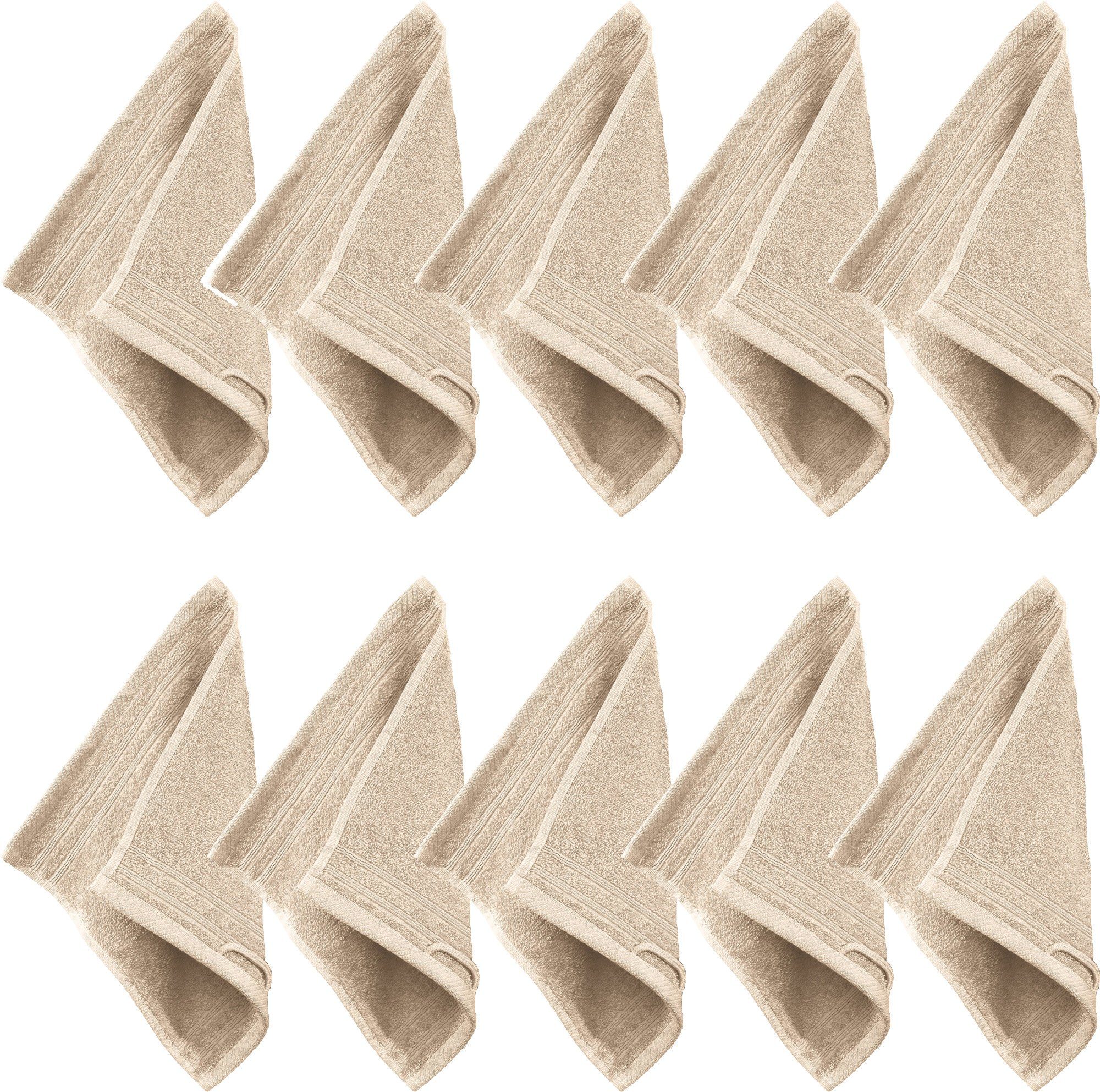 Erwin Müller Seiftuch Seiftuch "Heidelberg" 10er-Pack, Frottier, Walk-Frottier Uni