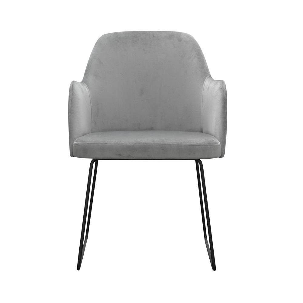 JVmoebel Stuhl, Moderne Lehnstühle Gruppe Set Armlehne Grau Stühle Garnitur Polster Design 6