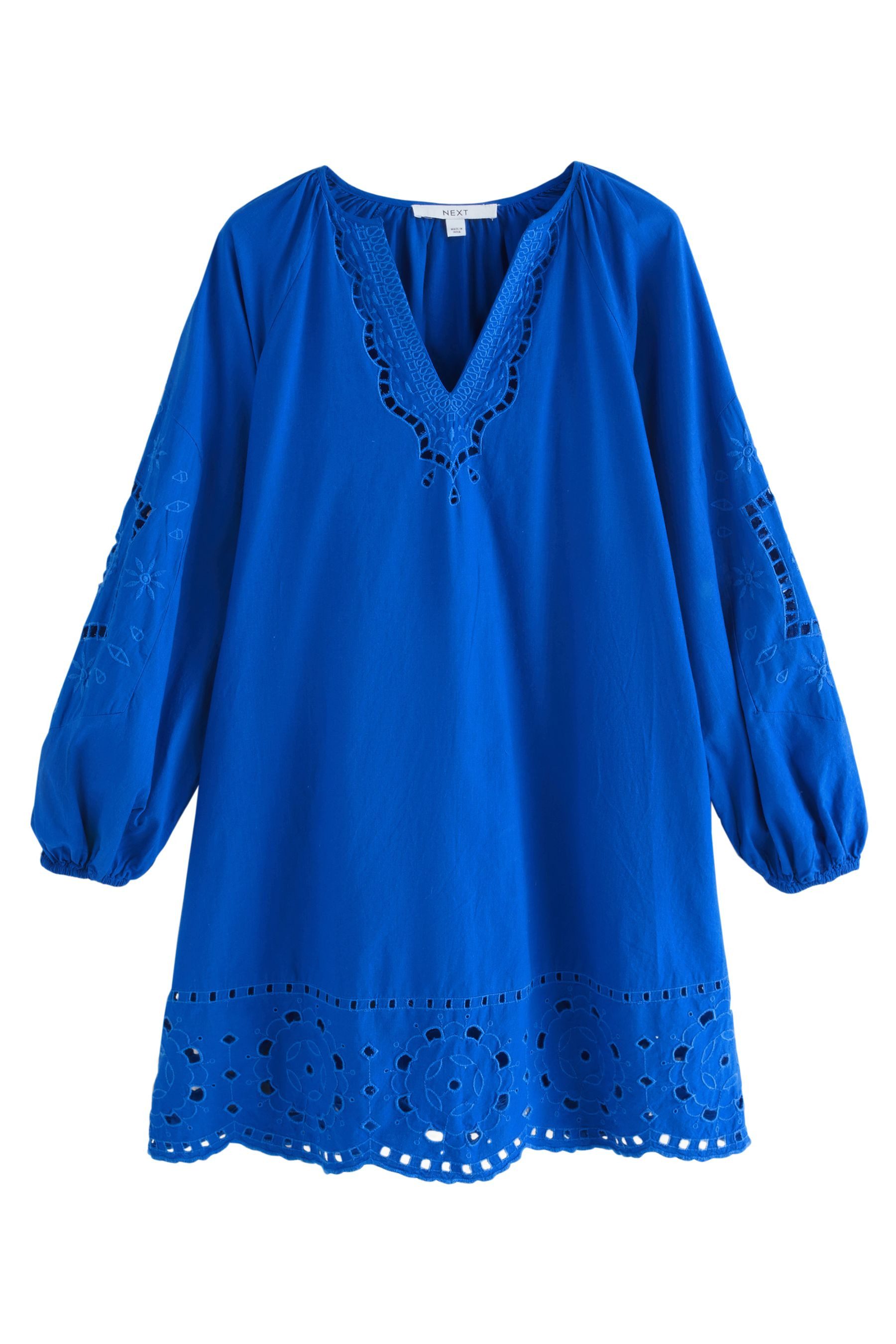 Next Minikleid Langärmeliges Kleid mit Lochspitze (1-tlg) günstig online kaufen