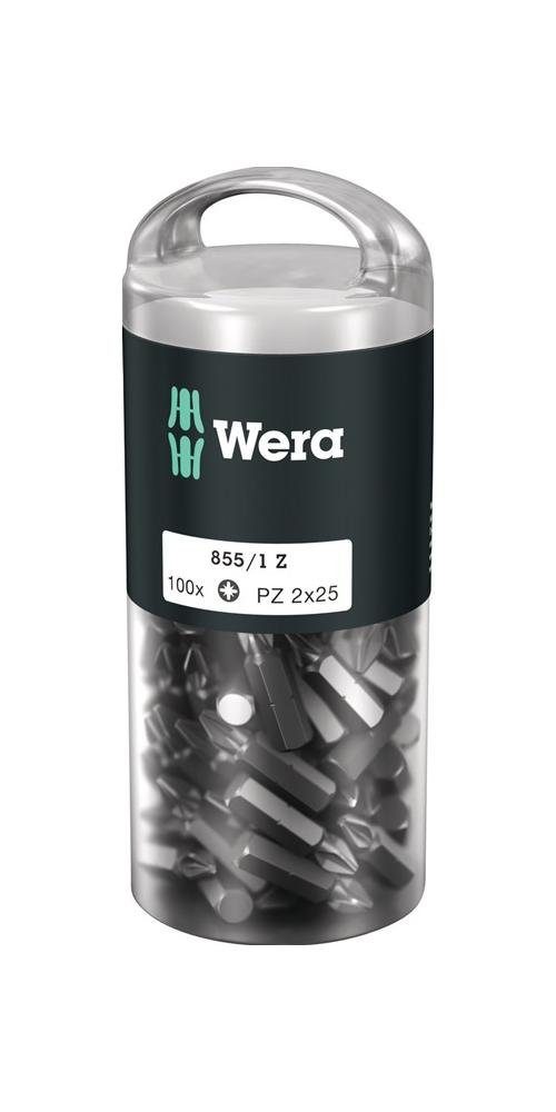 Wera Bit-Set Bitgroßpackung 855/1 Z 1/4 ″ PZD 2 Länge 25 mm DIN ISO 1173, Form C 6,3