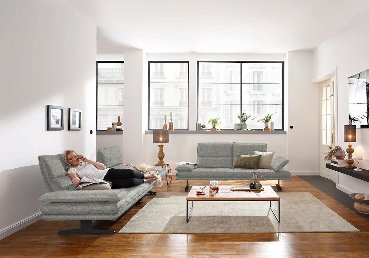 W.SCHILLIG 2,5-Sitzer broadway, Designsofa mit tollem Sitzkomfort, Sitztiefenverstellung, Kopfteil- & Seitenteilverstellung, Breite 216cm