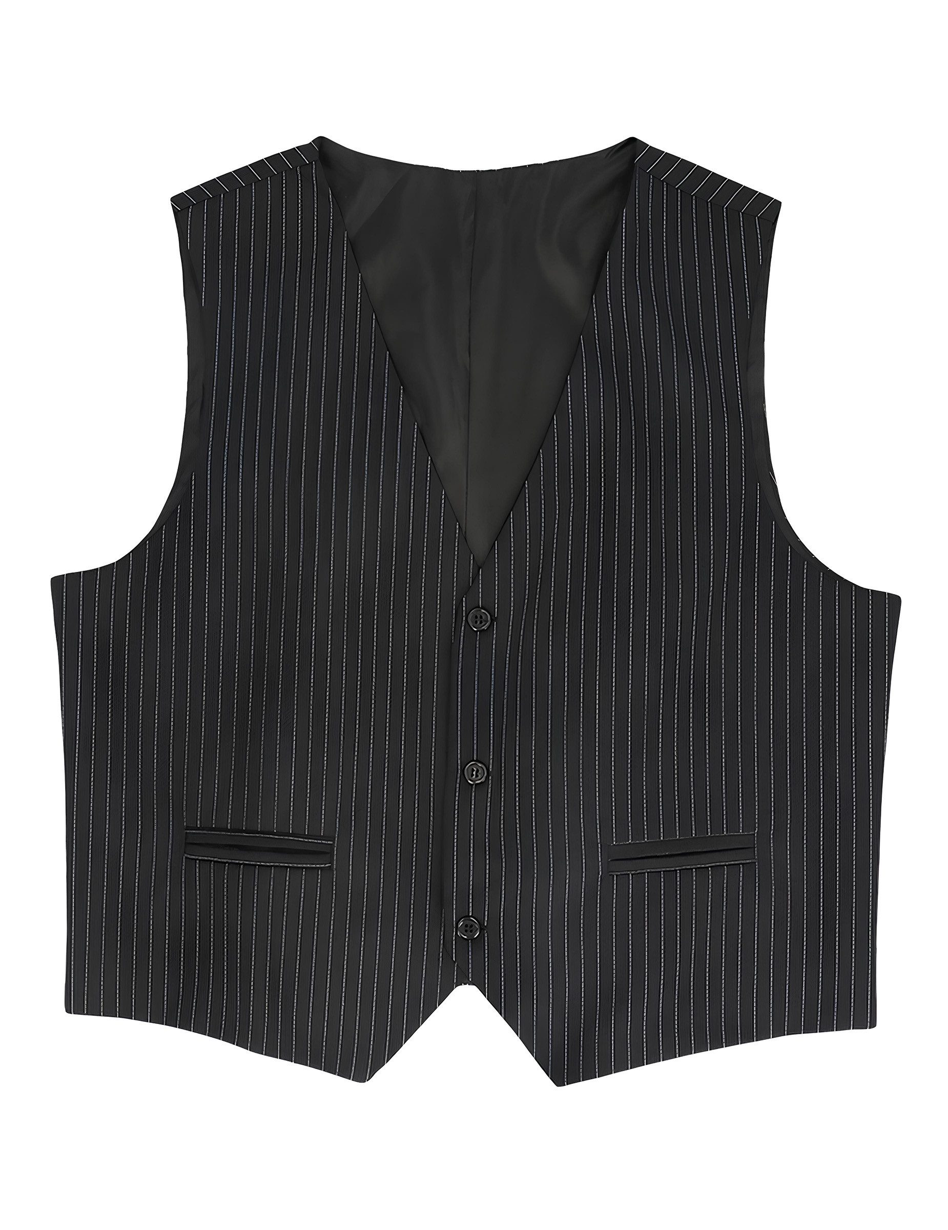 Boland Kostüm Gestreifte Weste schwarz
