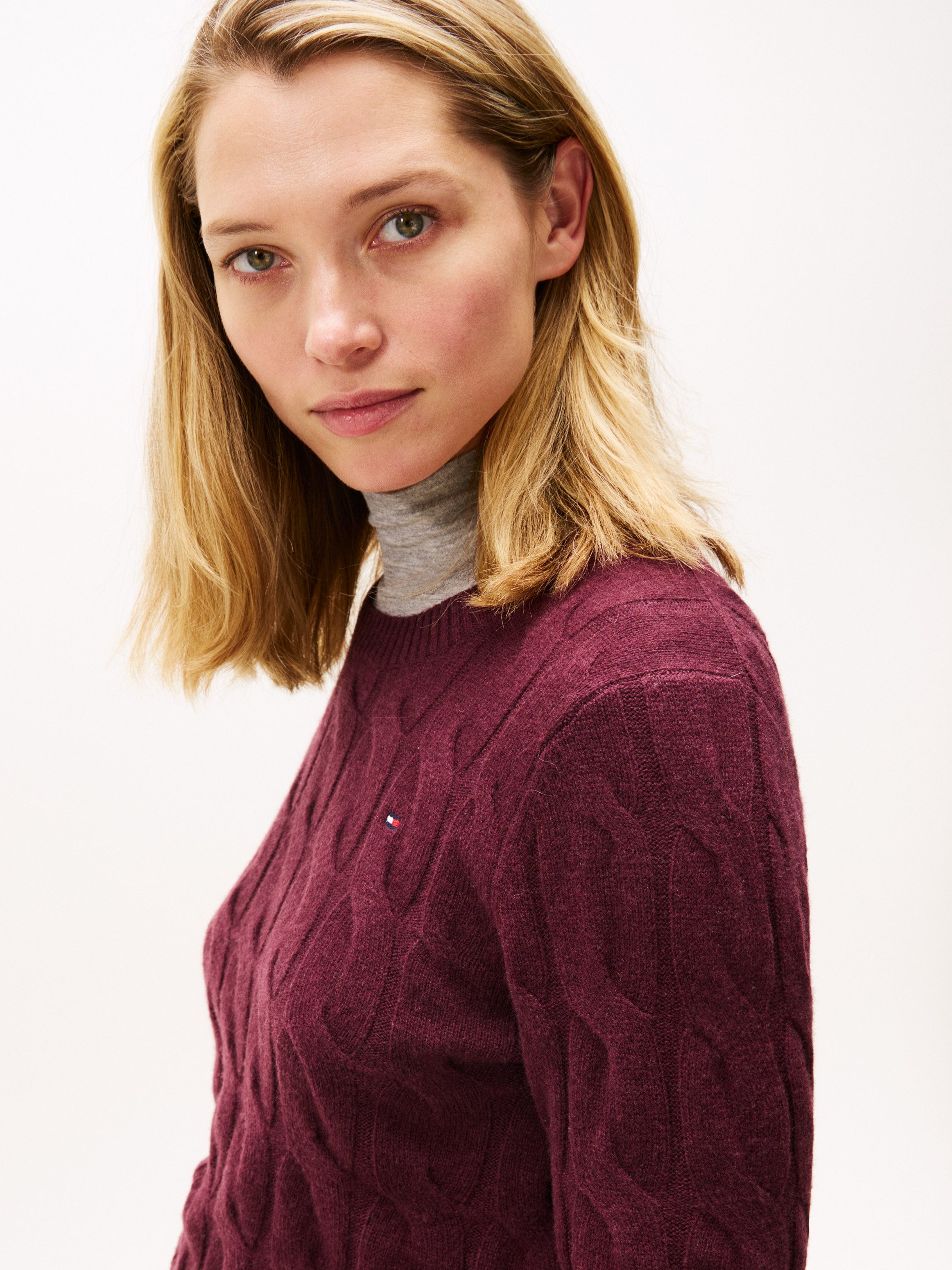 Tommy Hilfiger Strickpullover SOFT WOOL CABLE günstig online kaufen