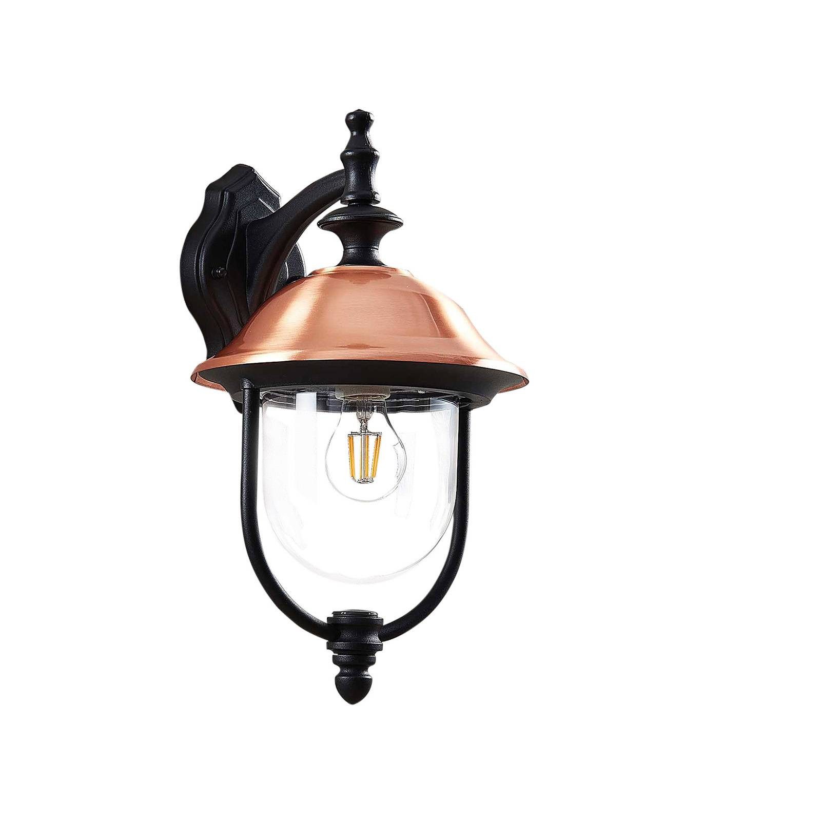 Lindby Außen-Wandleuchte Clint, Metall, Kupfer IP44, 1 x 60 W