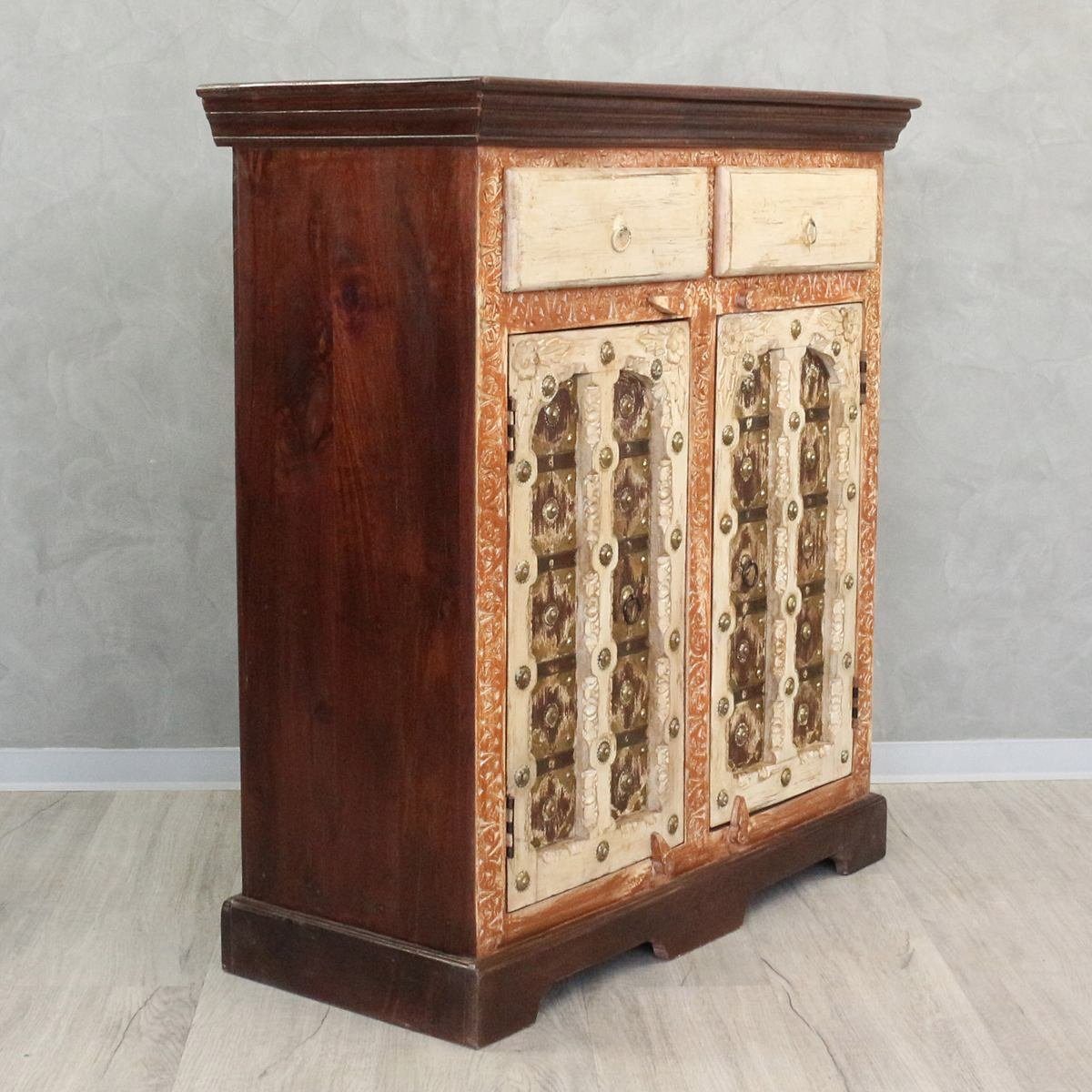 Galerie 90 Handarbeit Antik Indien Mehrzweckschrank Schrank Oriental Kommode Sideboard cm Massiv