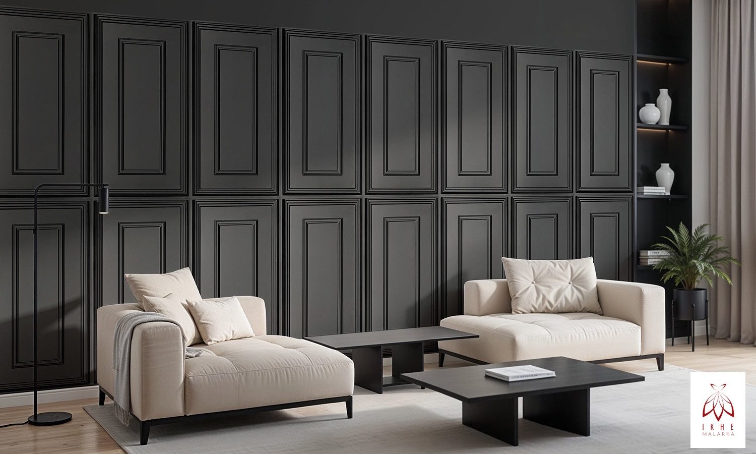 IKHEMalarka 3D Wandpaneel PVC Kunststoff Paneelen Wandverkleidung, BxL: 50x100 cm, 0,5 qm, (100x50cm, Einzelpaneel) Italienisches Design, Wasserfest, Stoßfest!