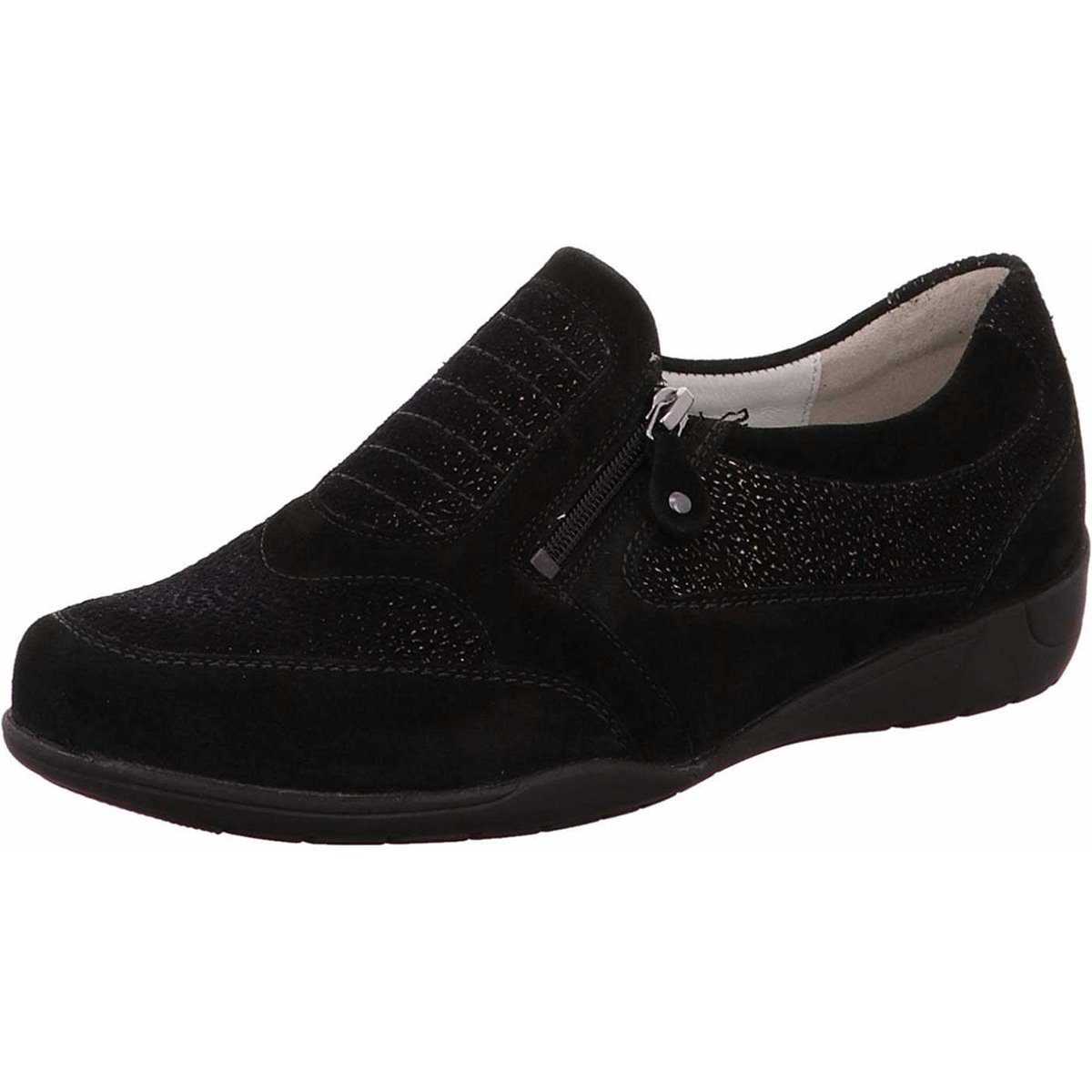 Freizeit Schnürer für Damen in schwarz Sneaker