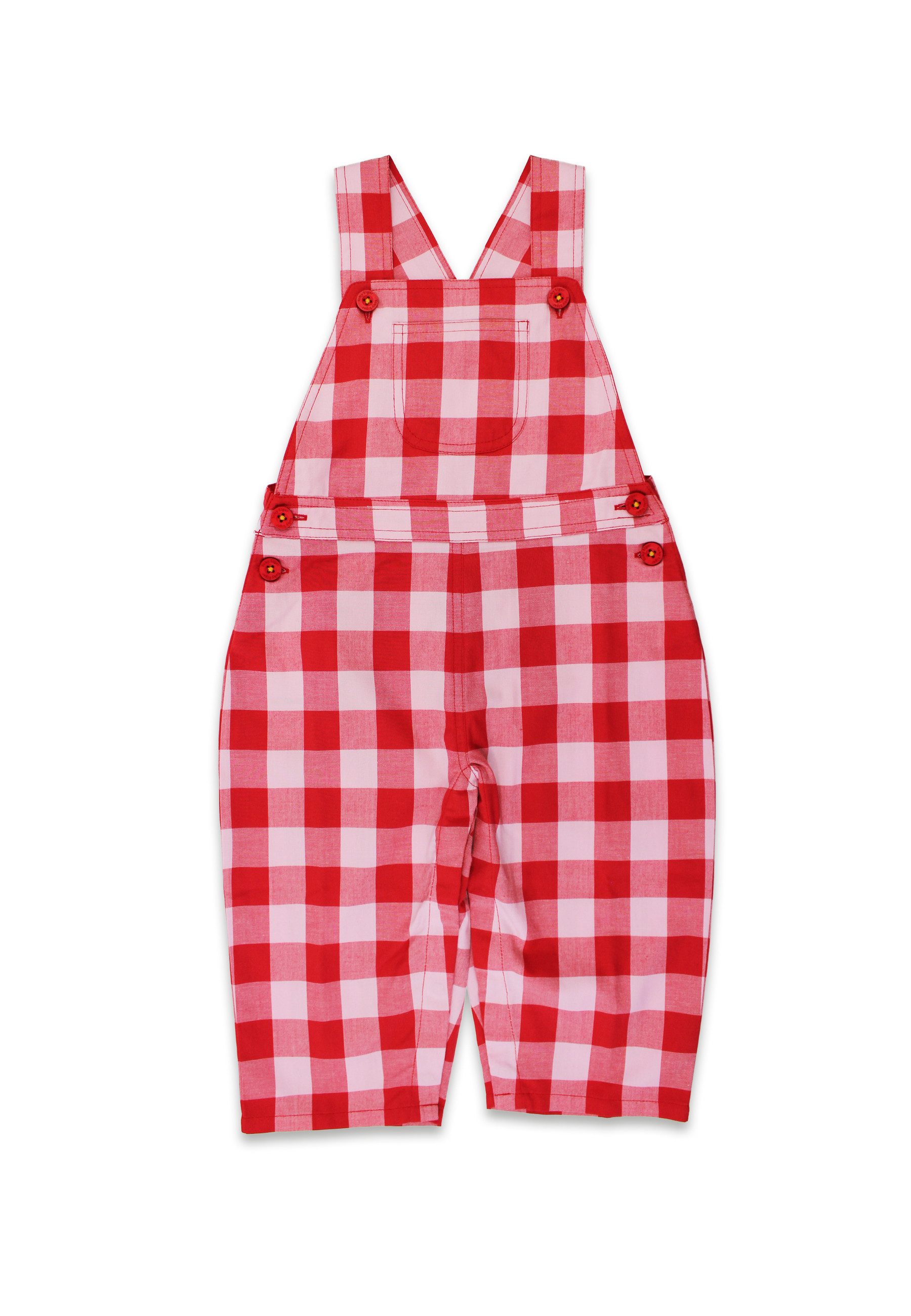 Toby Tiger Latzhose Latzhose mit rotem großkarierten-Muster