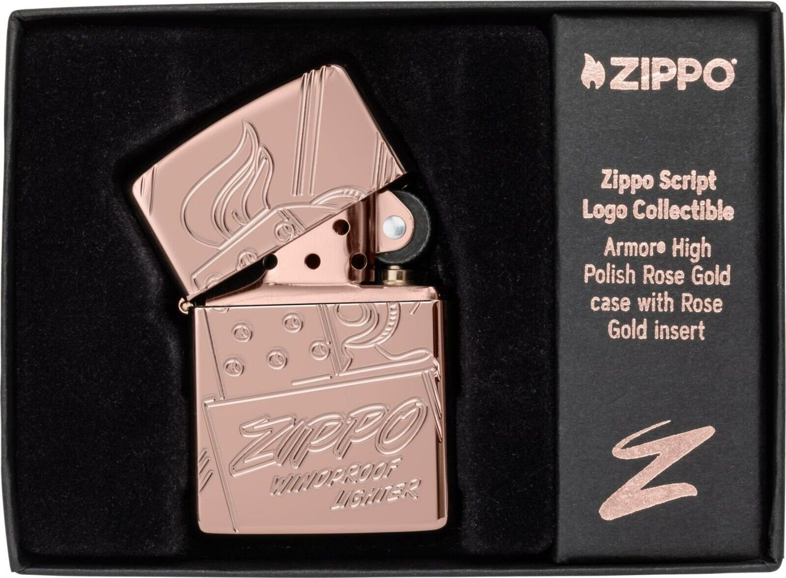 Zippo Feuerzeug Script Collectible 2023 Limited Edition Armor Case Rose Gold