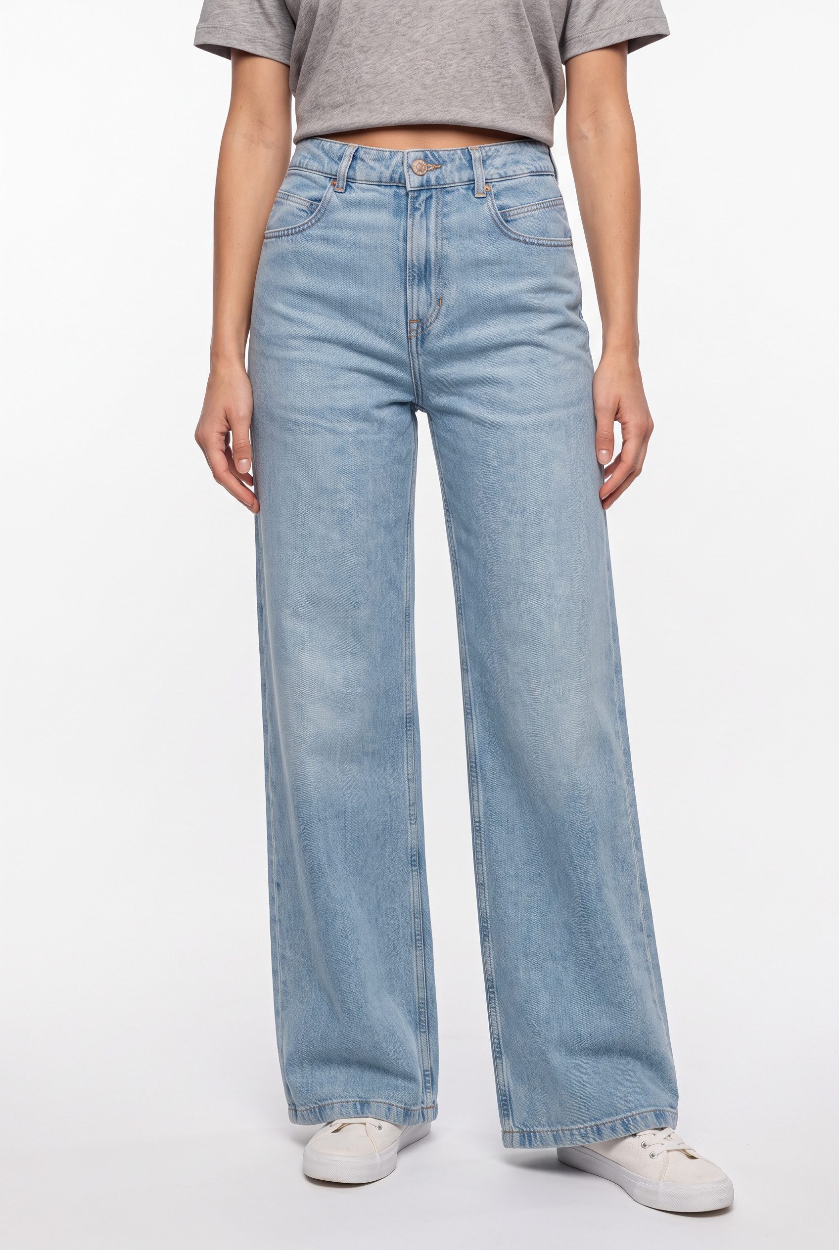 BOSS ORANGE Weite Jeans MARLENE HR 12.0 Premium Damenmode mit hohem Bund, Wide Leg