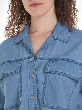 Tommy Jeans Klassische Bluse TJW CHAMBRAY BLOUSE mit Tommy Jeans Logo