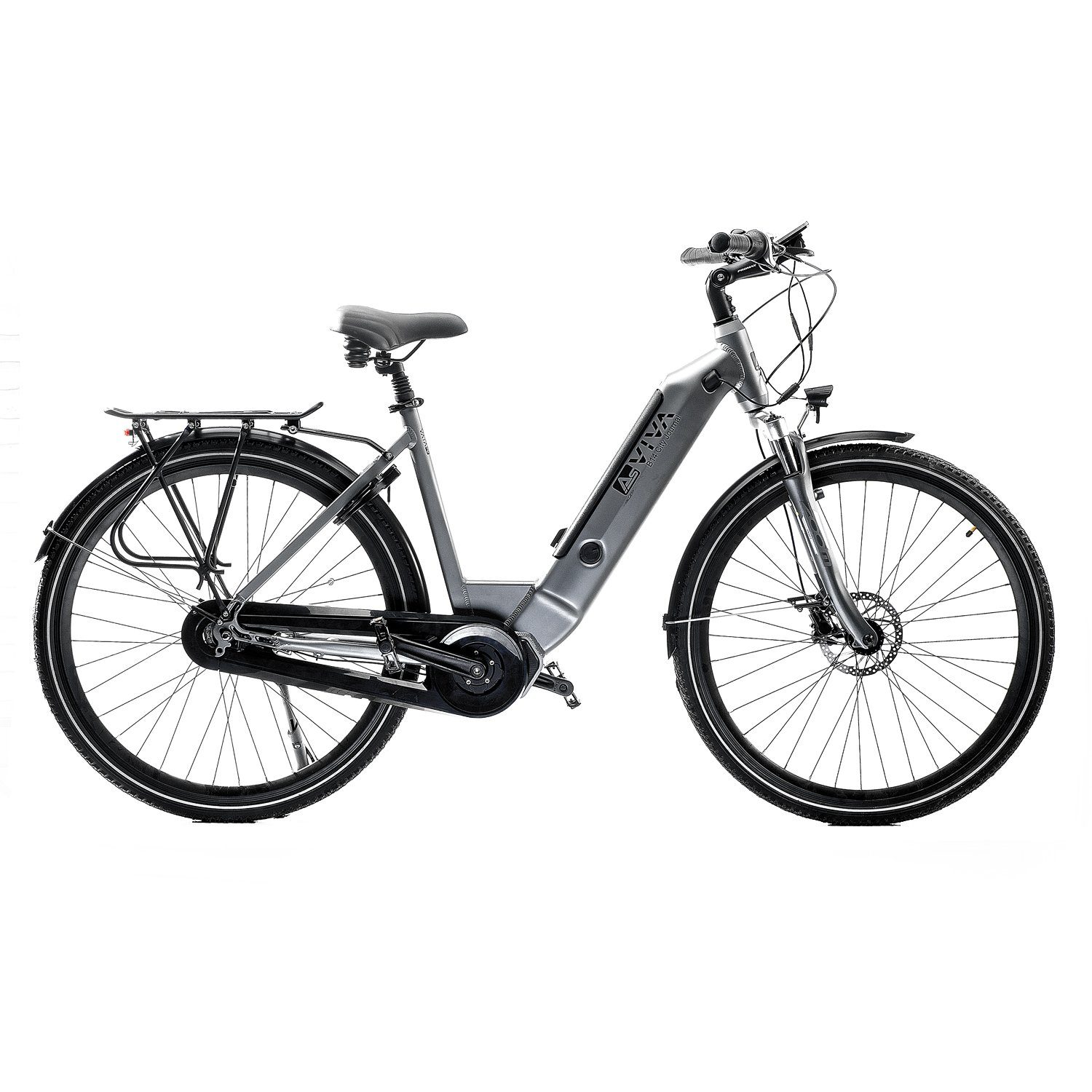 AsVIVA E-Bike 28" AsVIVA 36V Akku, Hollandrad innerhalb 17,5Ah Gang 630 Mittelmotor, Schaltwerk, StVZO, Pedelec Wh Nabenschaltung, Shimano / B14 630Wh grau Nexus Elektrofahrrad 36V / der 7 Akku Mittelmotor