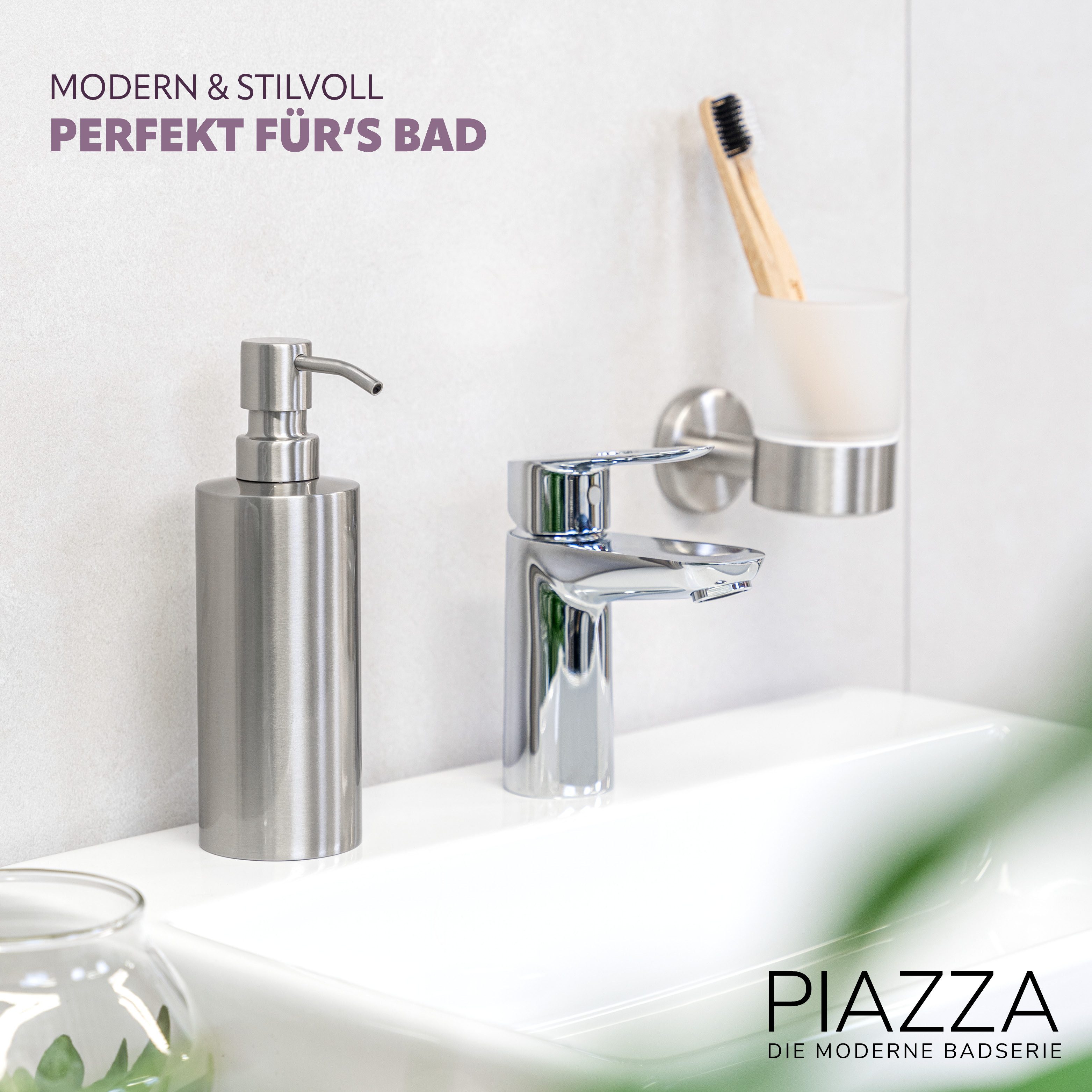 bremermann Seifenspender Bad-Serie PIAZZA - aus Edelstahl matt günstig online kaufen