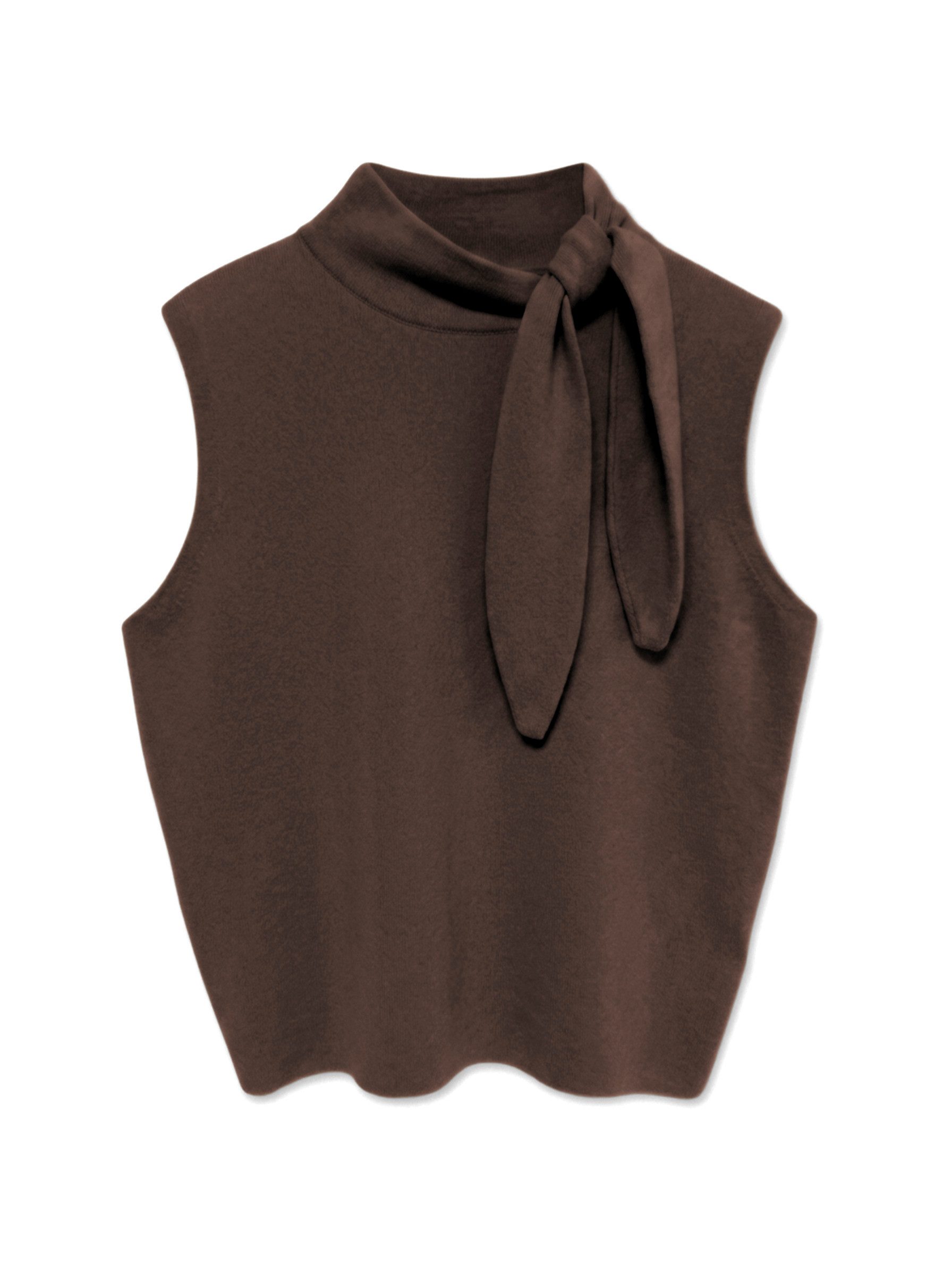 TOPSHOP Strickpullover TSCASSI KNITTED TIE NECK TOP KNT NOOS Materialmix, normal geschnitten