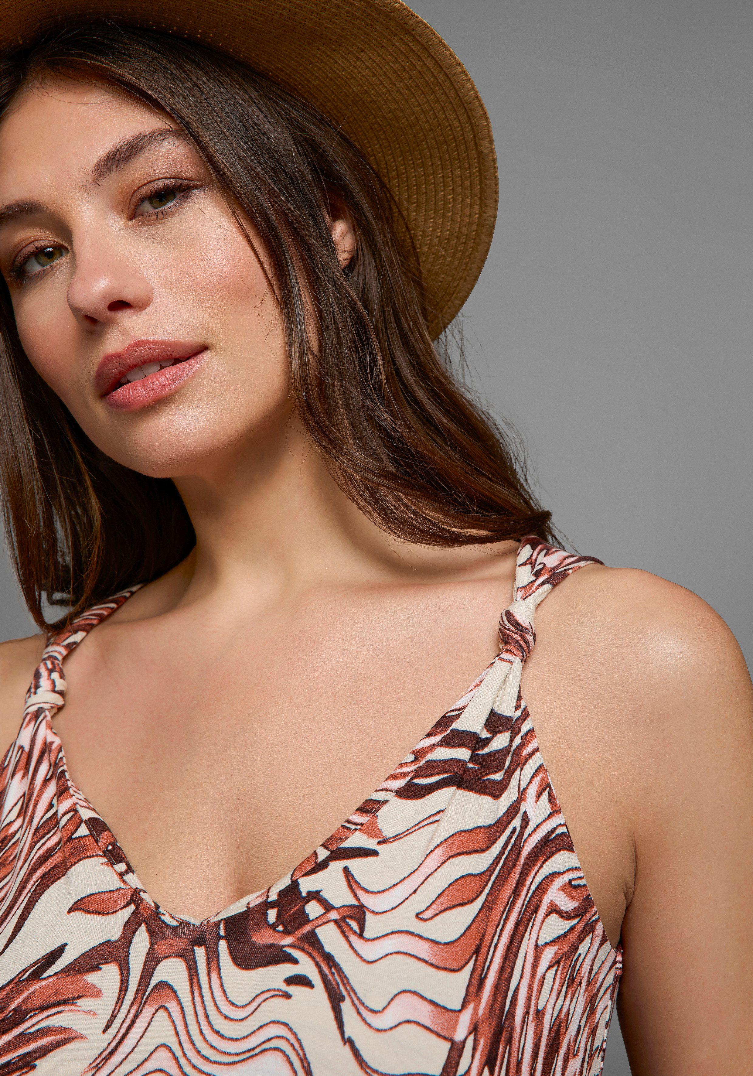 Laura Scott Sommerkleid mit geknoteten Trägern & elastischem Bund