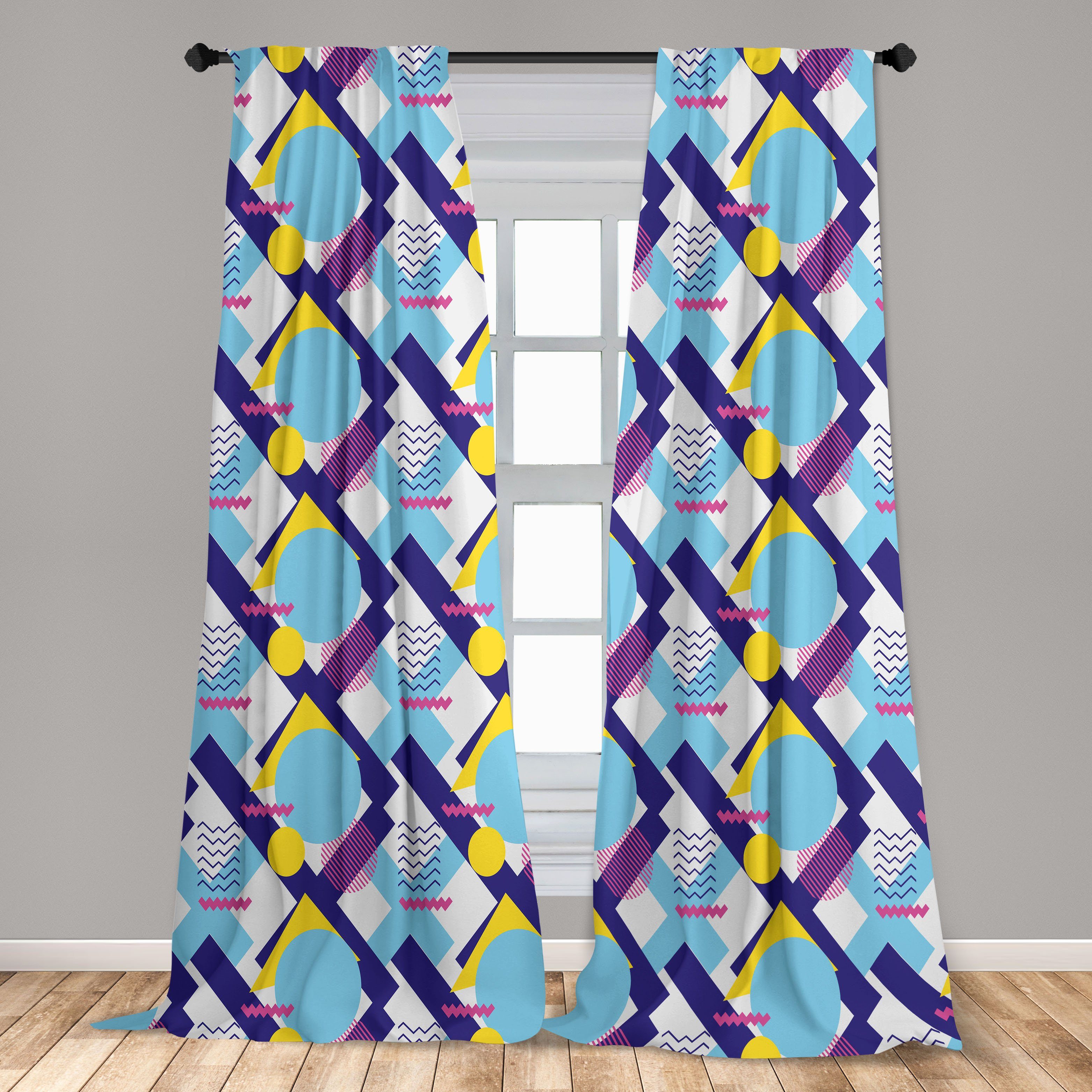 Gardine Vorhang Formen Verschiedene bunte für Geometrisch Schlafzimmer Abakuhaus, Wohnzimmer Microfaser, Dekor
