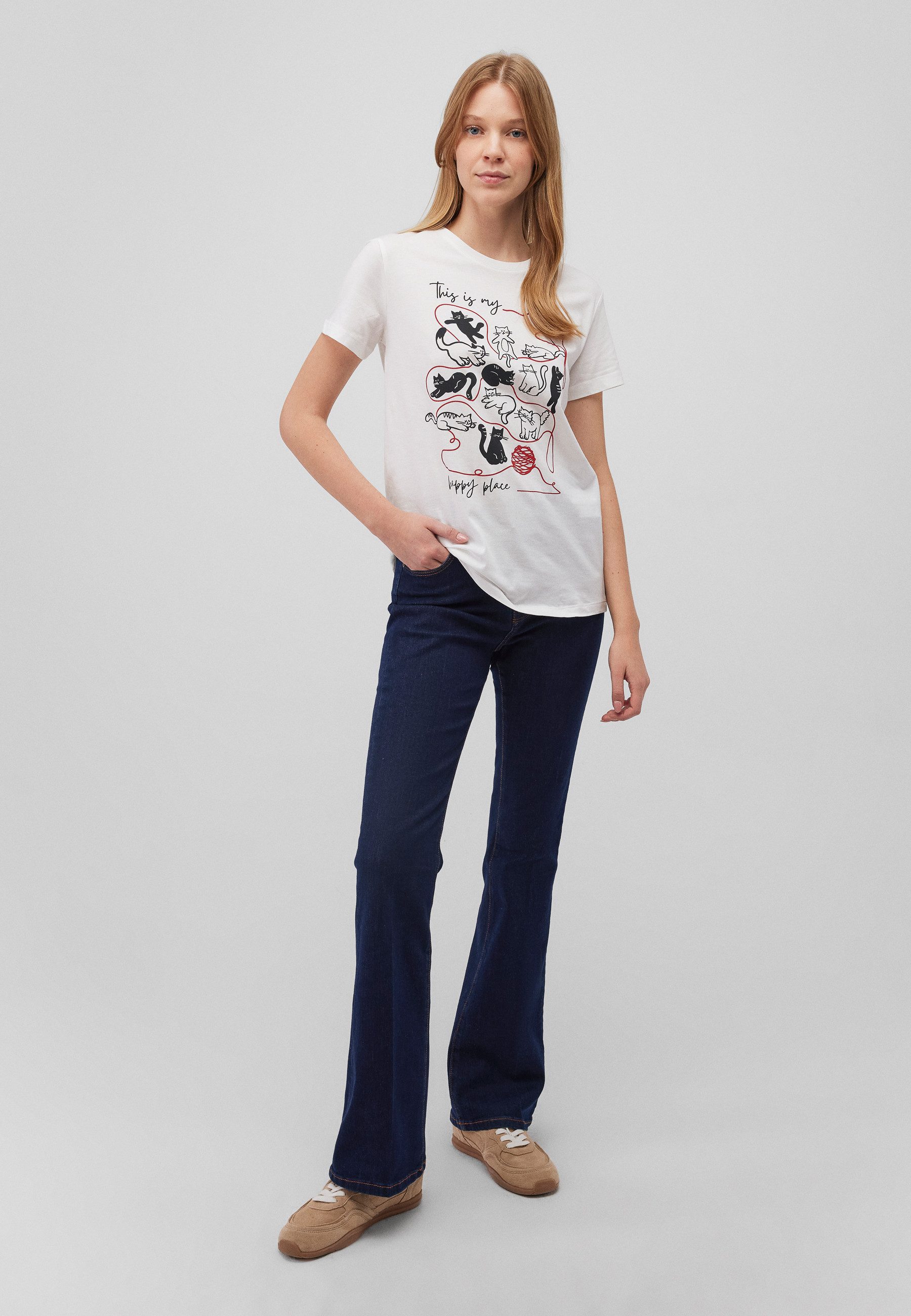Mavi T-Shirt CAT WOOL T-SHIRT Print günstig online kaufen