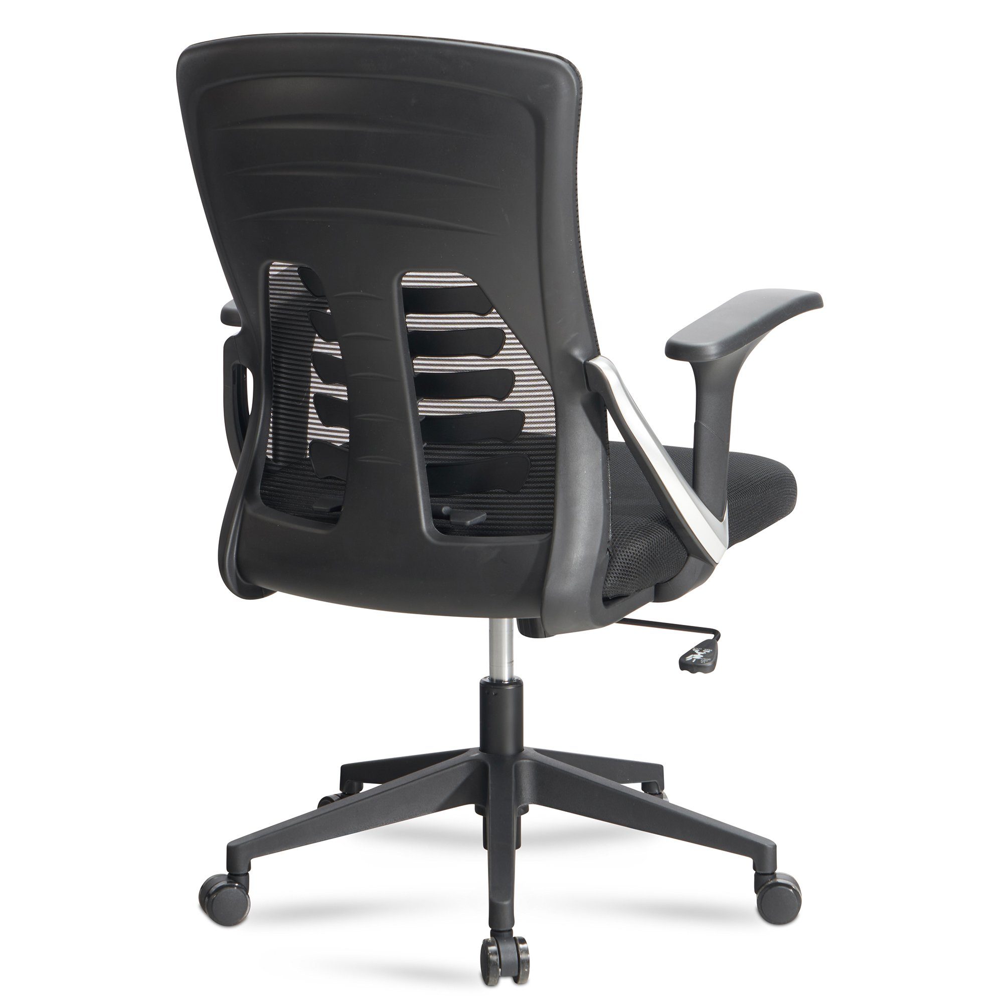 Drehbar), kg Stoff, Schwarz Schreibtischstuhl Mesh-Bezug Drehstuhl (Bürostuhl Ergonomisch Amstyle mit SPM1.445 120 Armlehnen