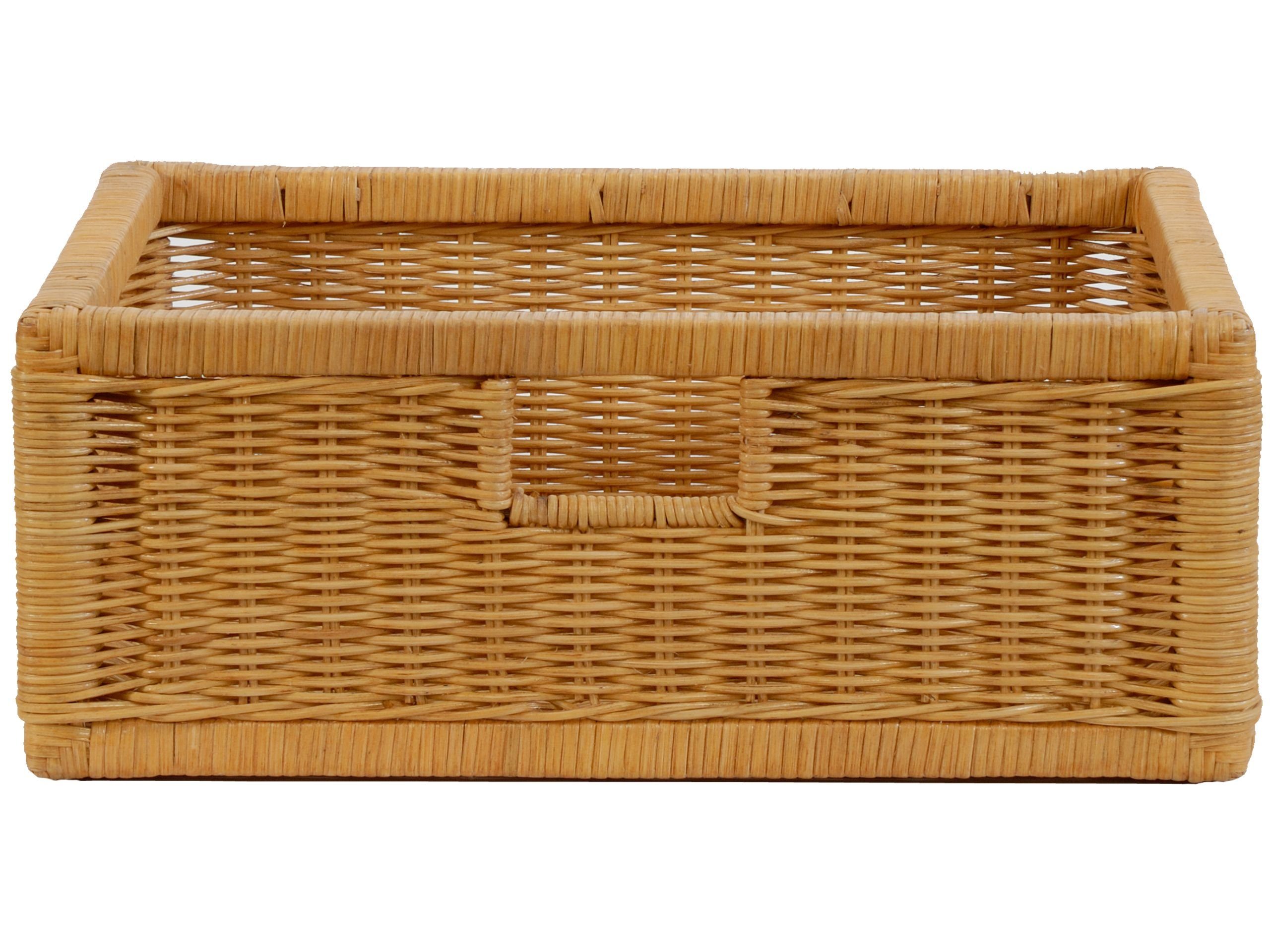 Krines Home Regalkorb 2er Set Regalkorb Aufbewahrungskorb Korb geflochten Rattan Korbset (2-teiliges Set), ca. 43 x 32 x 17,5 cm Aufbewahrung Regal Schrankkorb