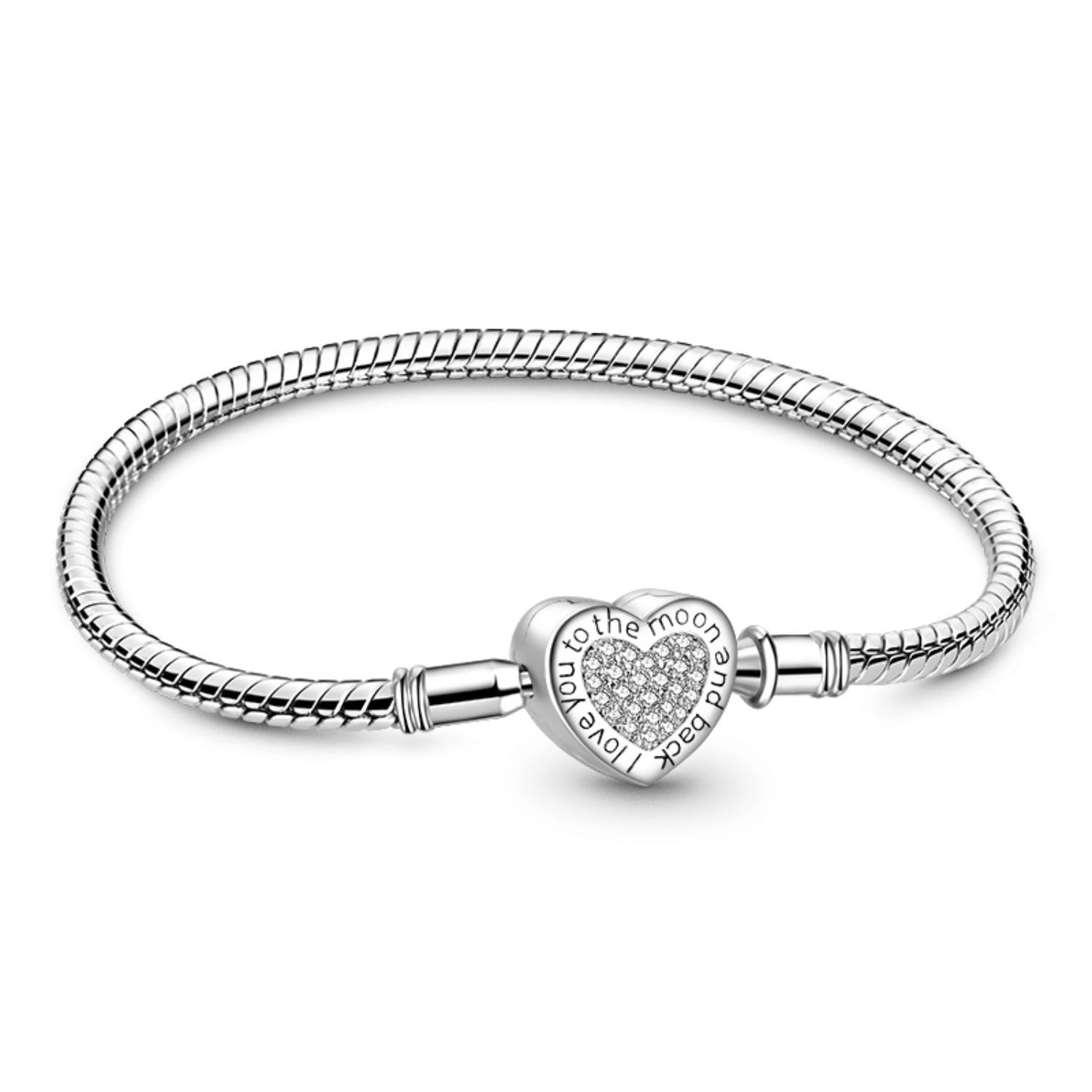 Gnoce Perlenarmband Gnoce Armband Zirkonia-Herz GYB187-20 Edelstahl/Silber