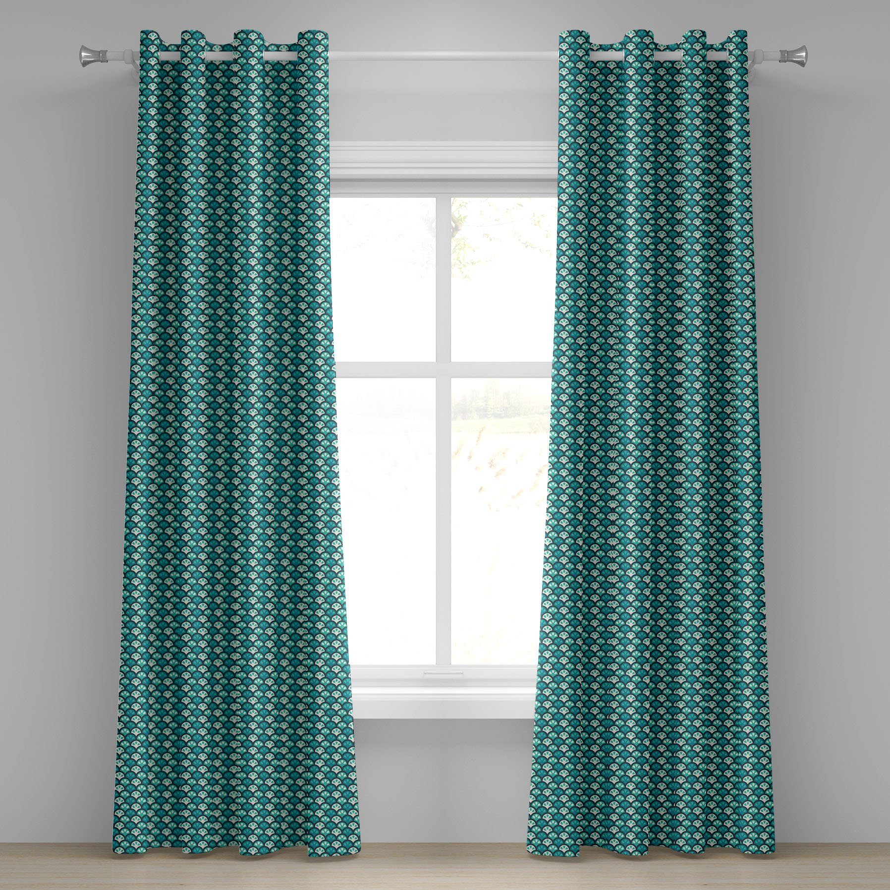 Gardine Dekorative 2-Panel-Fenstervorhänge für Schlafzimmer Wohnzimmer, Abakuhaus, Abstrakt Zitrusfrucht Tropical | Fertiggardinen
