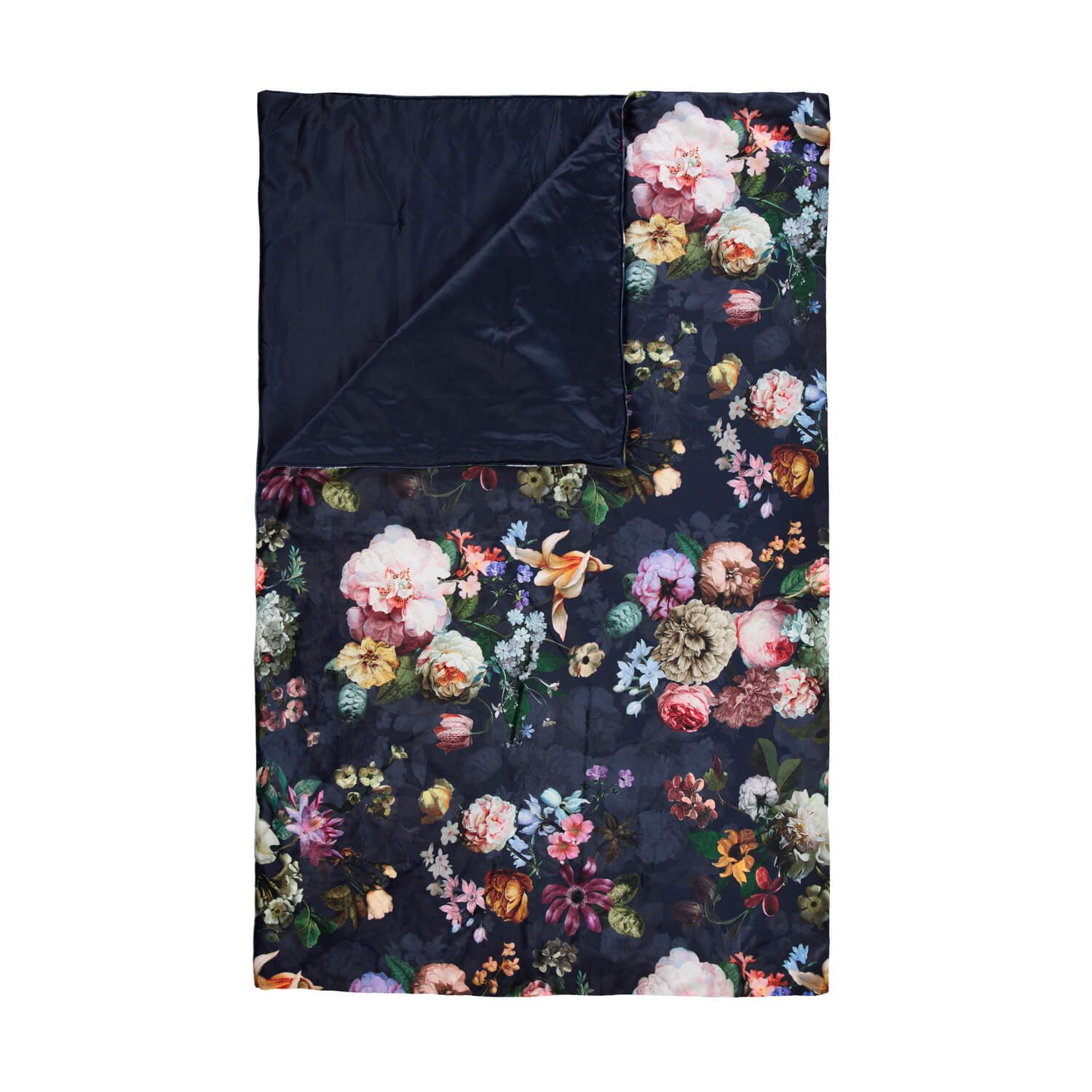 Plaid Wohndecke Fleur Nightblue 135x170 cm, günstig online kaufen