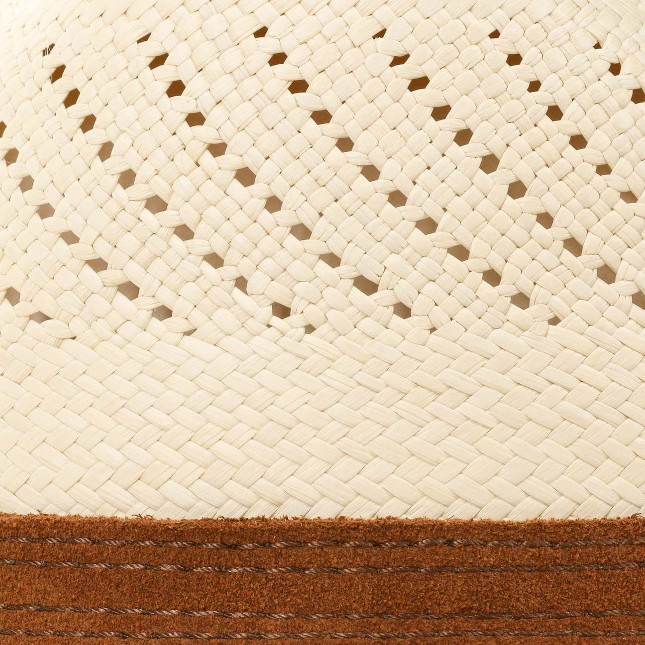 Lierys Lederband, natur (1-St) Sonnenhut Made in Ecuador Panamastroh mit