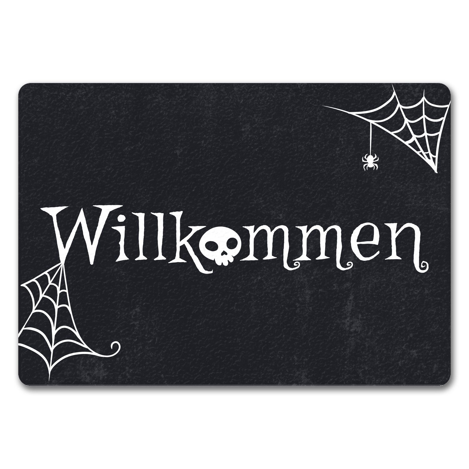 Fußmatte Willkommen Halloween Fußmatte in 35x50 cm ohne Rand mit grusligen