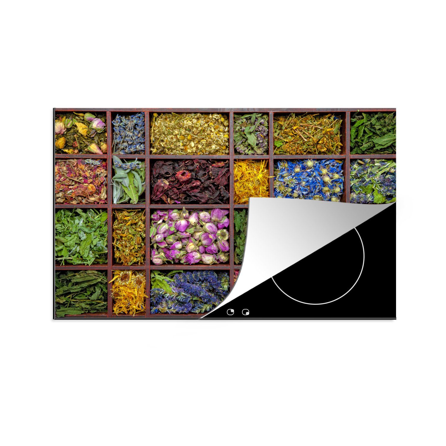 MuchoWow Herdblende-/Abdeckplatte Nahaufnahme von Trockenblumen, Vinyl, (1 tlg), 81x52 cm, Induktionskochfeld Schutz für die küche, Ceranfeldabdeckung