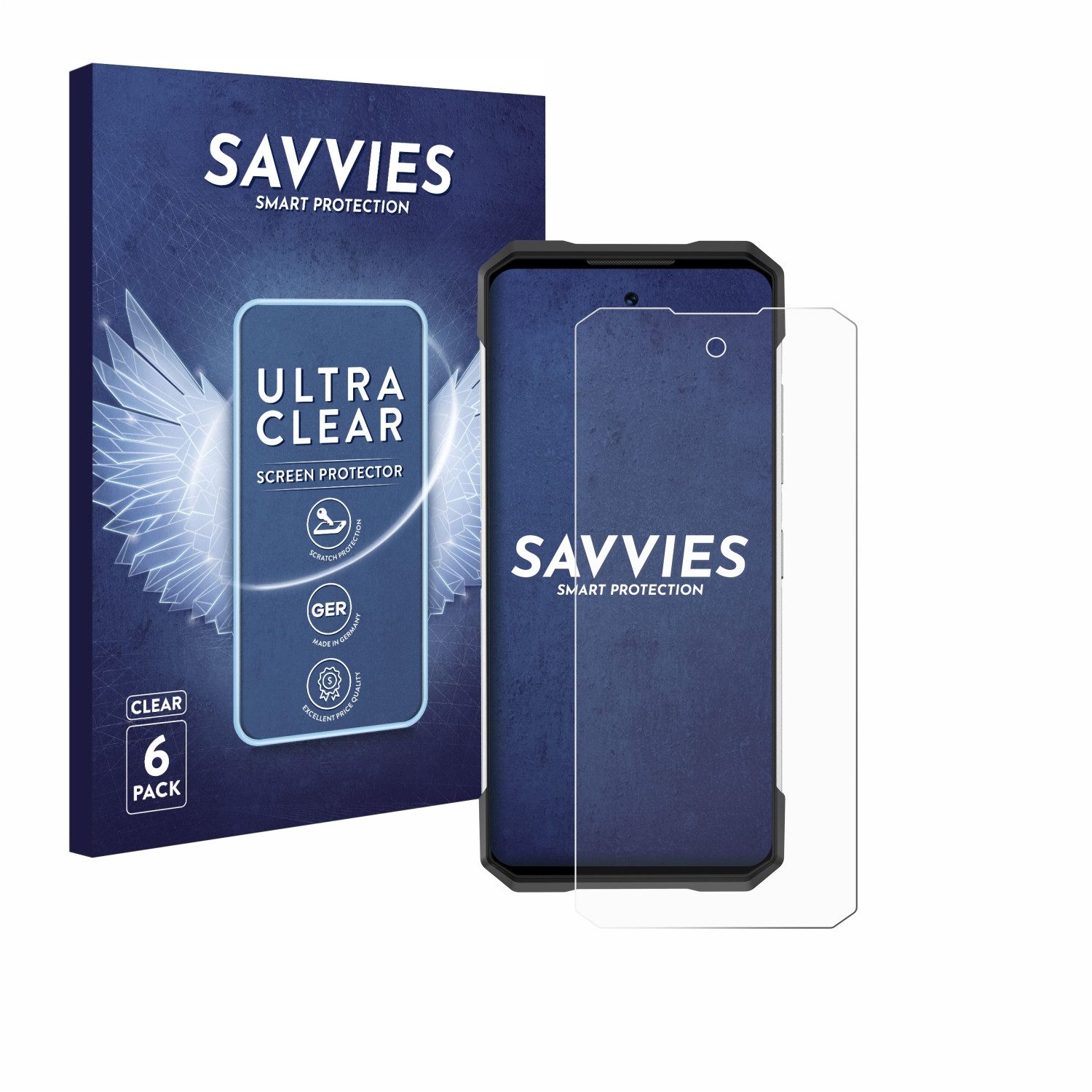 Savvies Displayschutzfolie Schutzfolie für Doogee S200, 6 Stück, Displayschutz Schutz Folie Klar Transparent