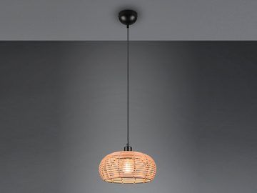 meineWunschleuchte LED Pendelleuchte, Dimmfunktion, LED wechselbar, Warmweiß, Korblampen Rattan geflochten hängend über-n Esstisch & Kochinsel Ø29cm