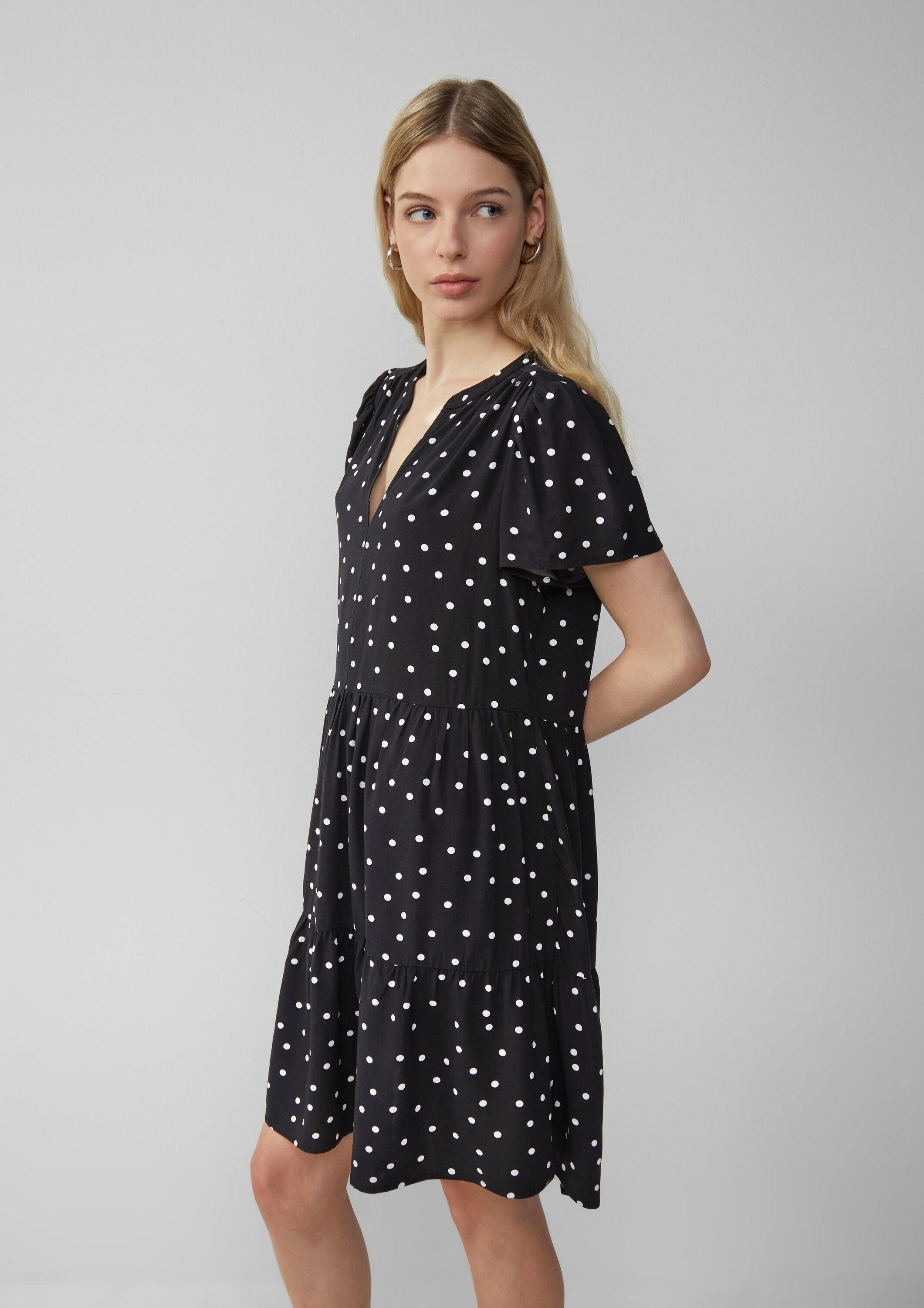 QS Minikleid Kleid Kurzes Viskosekleid mit All-over-Print