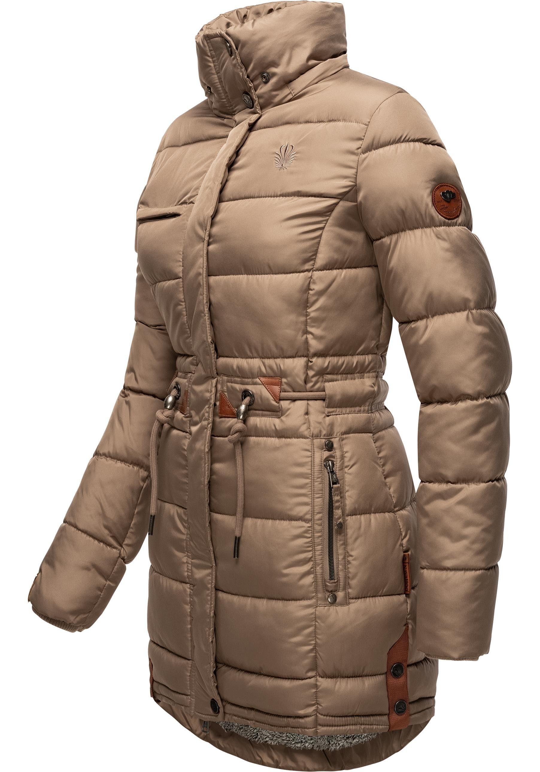 mit Navahoo taupe Winterparka Kapuze abnehmbarer Daliee Stylischer Steppmantel