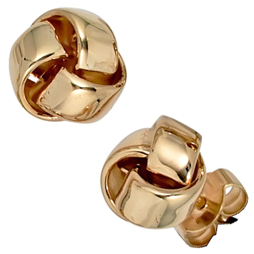 Schmuck Krone Paar Ohrstecker Ohrstecker Ohrringe Ohrschmuck aus 585 Gold Gelbgold glänzend, Gold 585