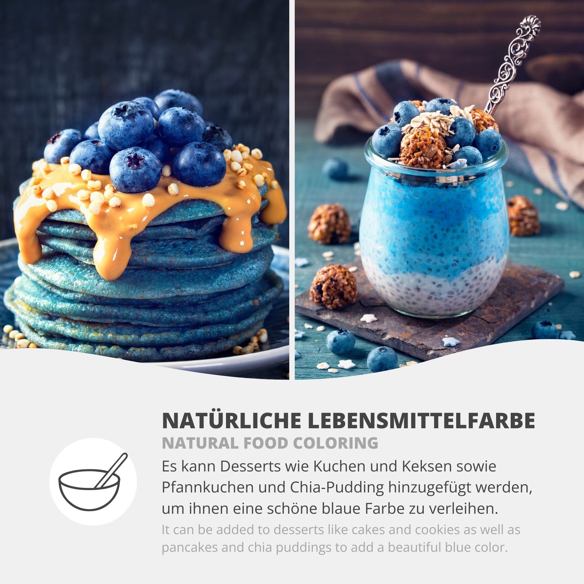DistrEbution Spirulina Blau Pulver 10g-10kg Natürlicher Farbstoff für Lebensmittel Pulver, 10 g, Natürlicher und Veganer Farbstoff