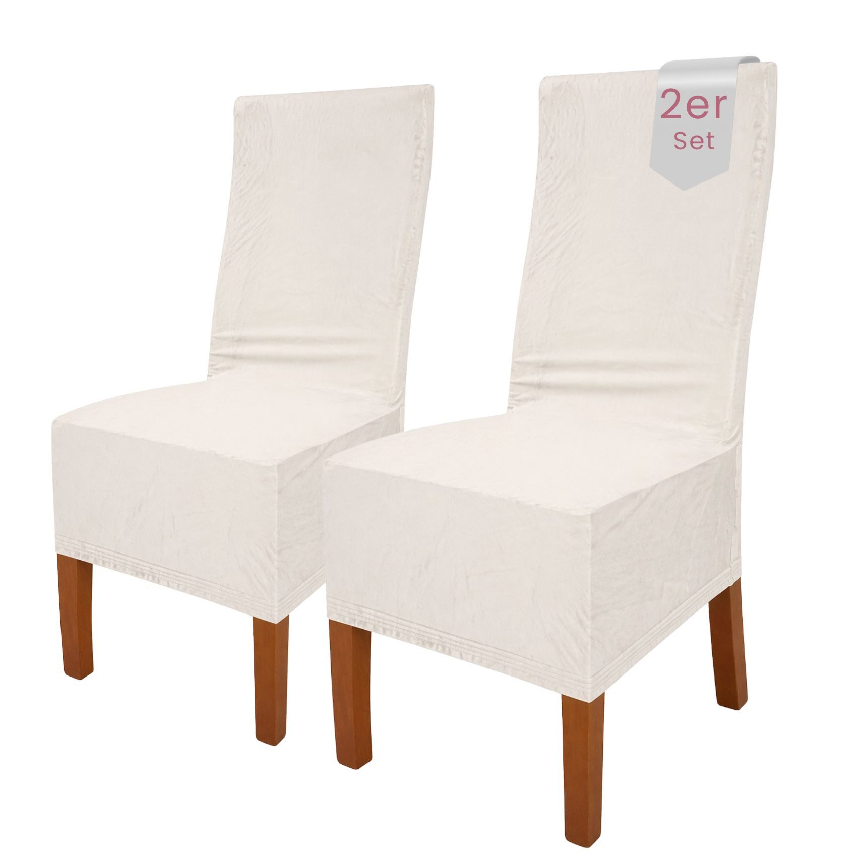 sh SCHEFFLER-HOME LIVE HOMESTYLE Stuhlhusse VelvetFit Puma – elastischer Stuhlbezug, für große Stühle, Samt-Optik, Idealmaße 46×66 cm Rückenlehne