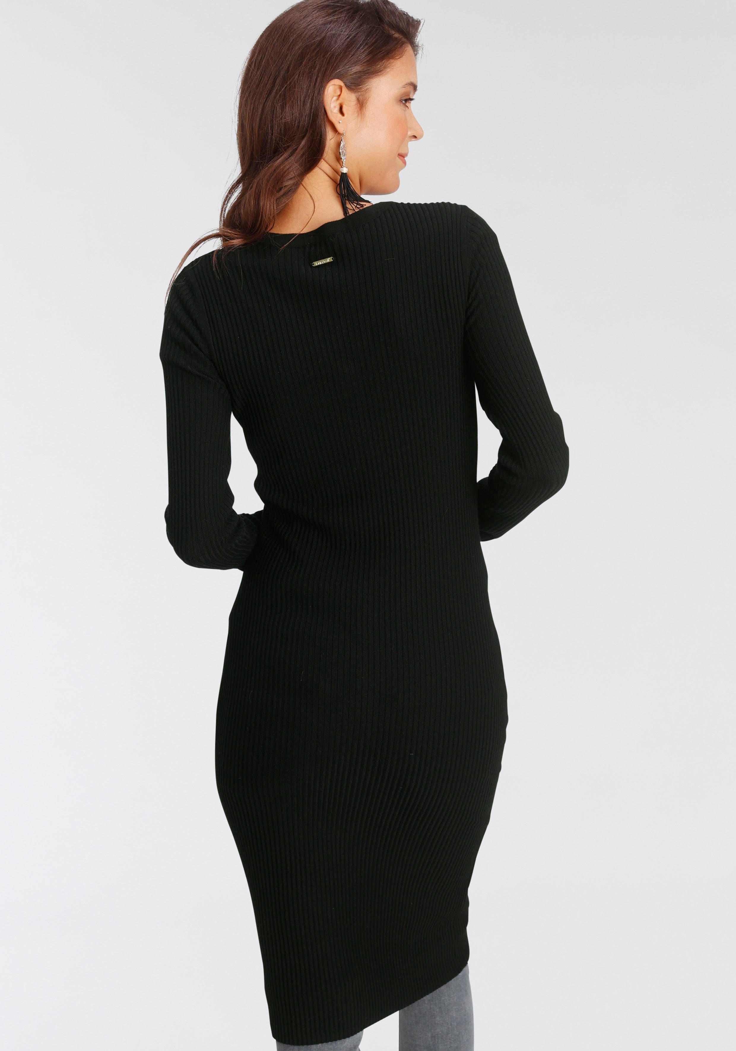 Laura Scott Longstrickjacke aus Rippqualität - auch als Strickkleid tragbar günstig online kaufen