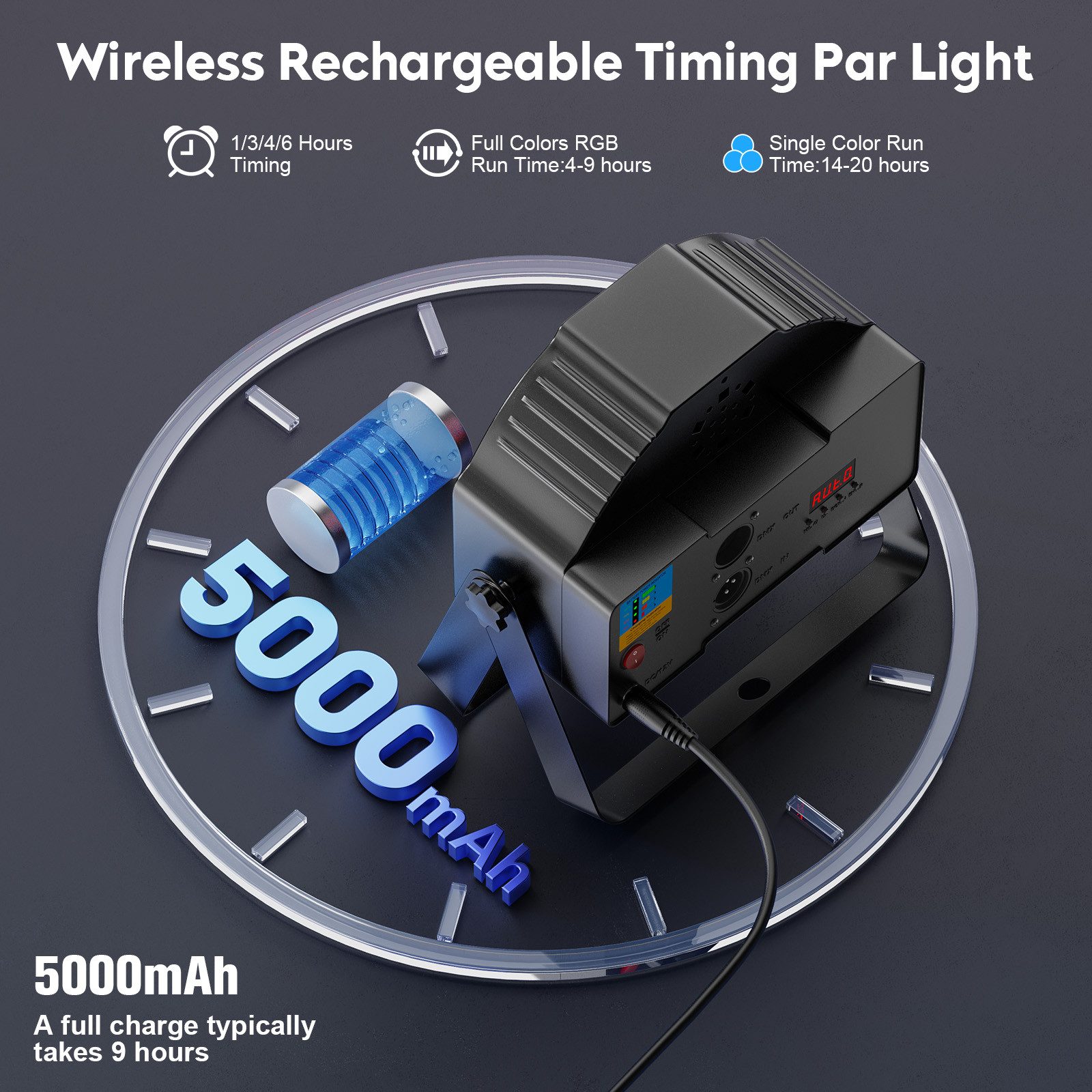 ZonQoonz Discolicht 36W RGB LED Bühnen-PAR-Scheinwerfer mit Fernbedienung für Hochzeiten
