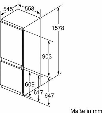 Constructa Einbaukühlgefrierkombination CK677AFE0, 157,8 cm hoch, 55,8 cm breit