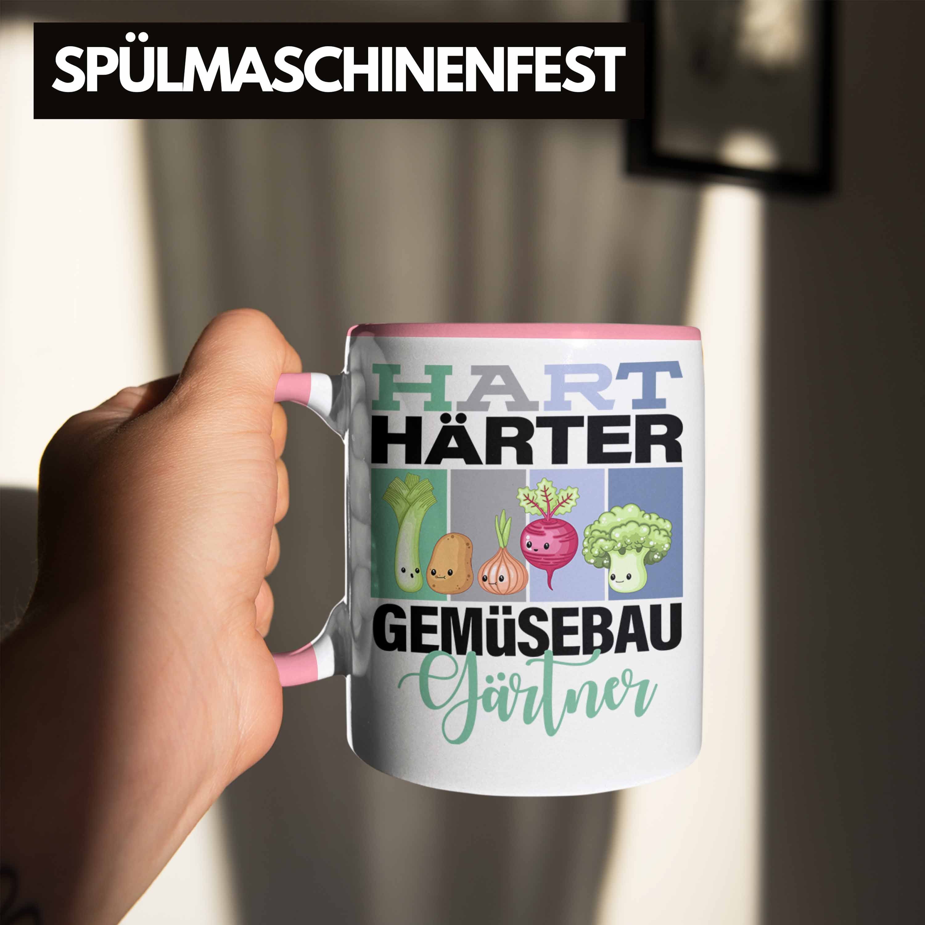 Trendation Tasse Lustige Tasse Rosa Geschenkidee Spruch Gemüsebaugärtner für Härter Ge "Hart