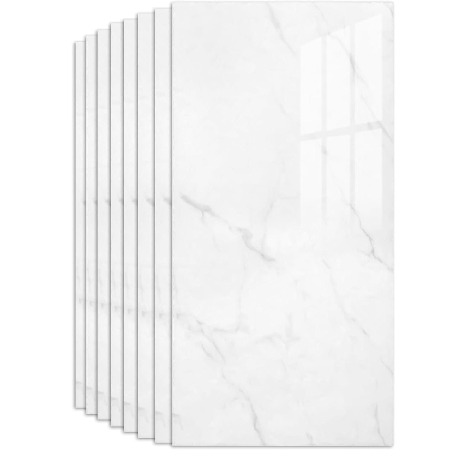 wohnTRAUM24 Fliesenaufkleber 10 Stück Klebefliesen Küche Marmor 60x30cm, Selbstklebende Fliesen (10 St), Wasserfest, Selbstklebend, Hitzebeständig, Sehr starke Klebefähigkeit