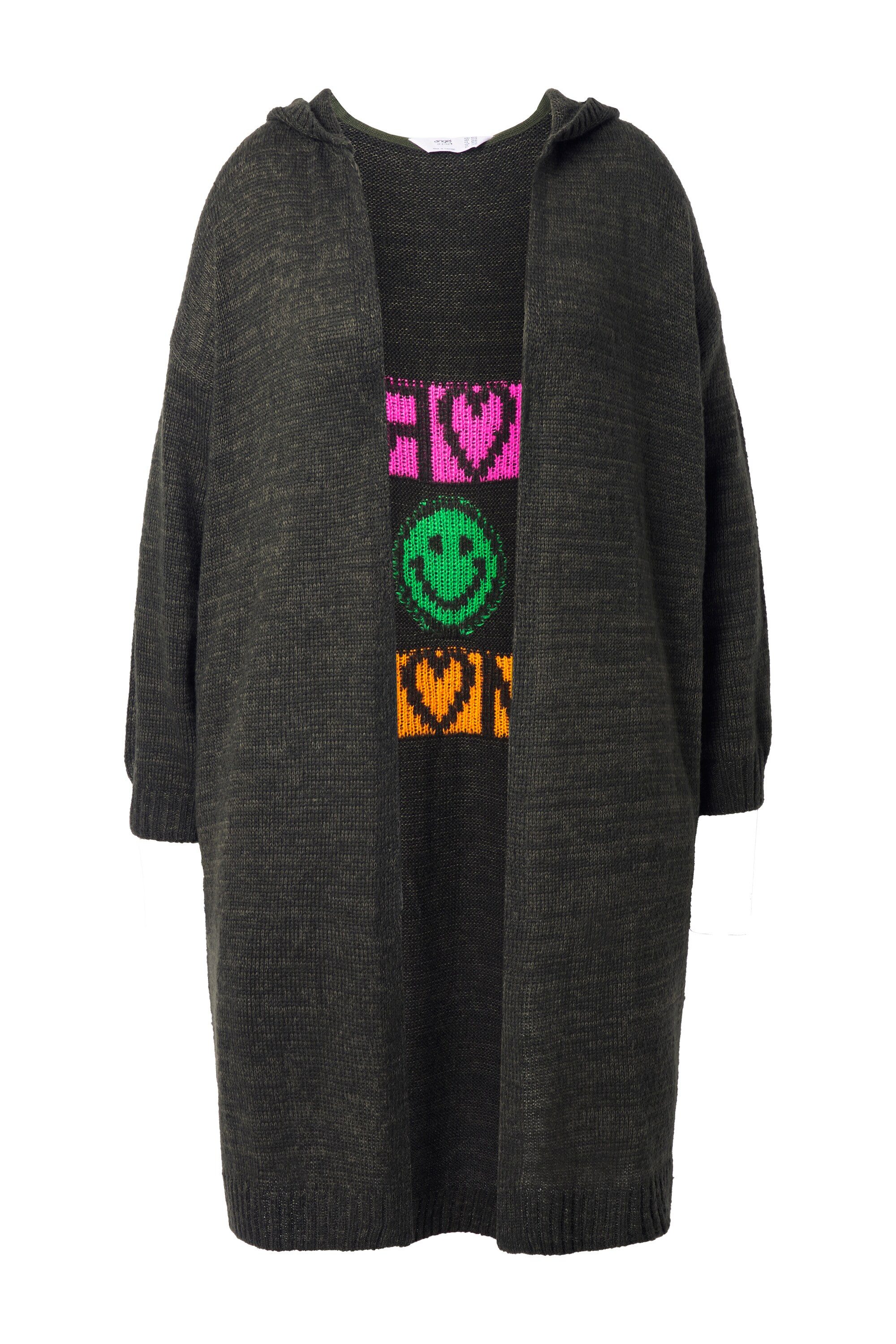 Angel of Style Strickjacke Long-Strickjacke Rücken-Schriftzug günstig online kaufen